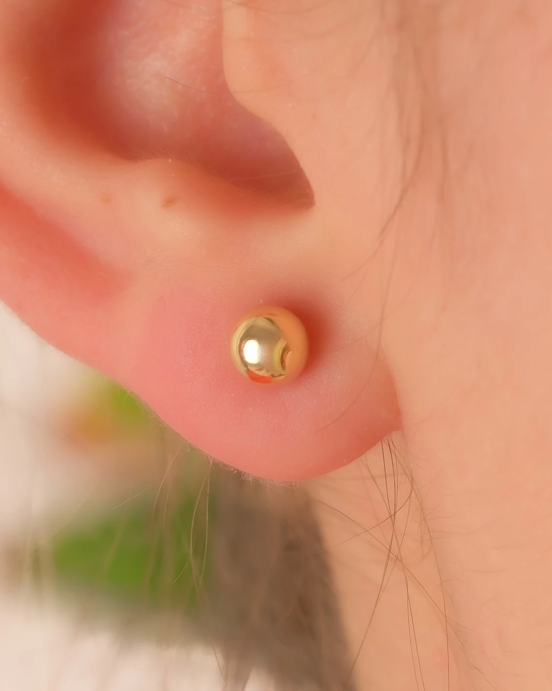 8 Ayar Altın Top Küpe (5mm)