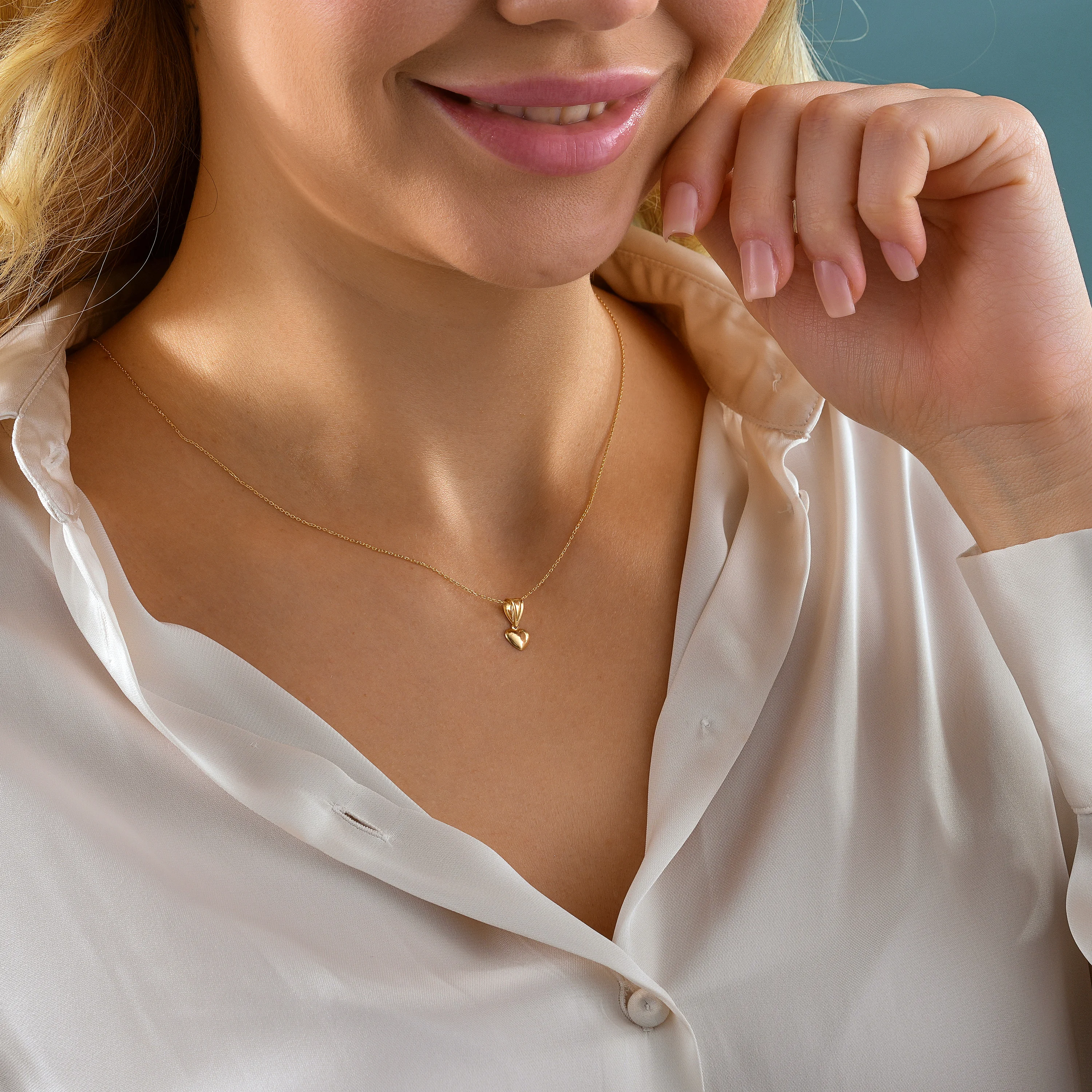 14 Ayar Altın Kalp Kolye