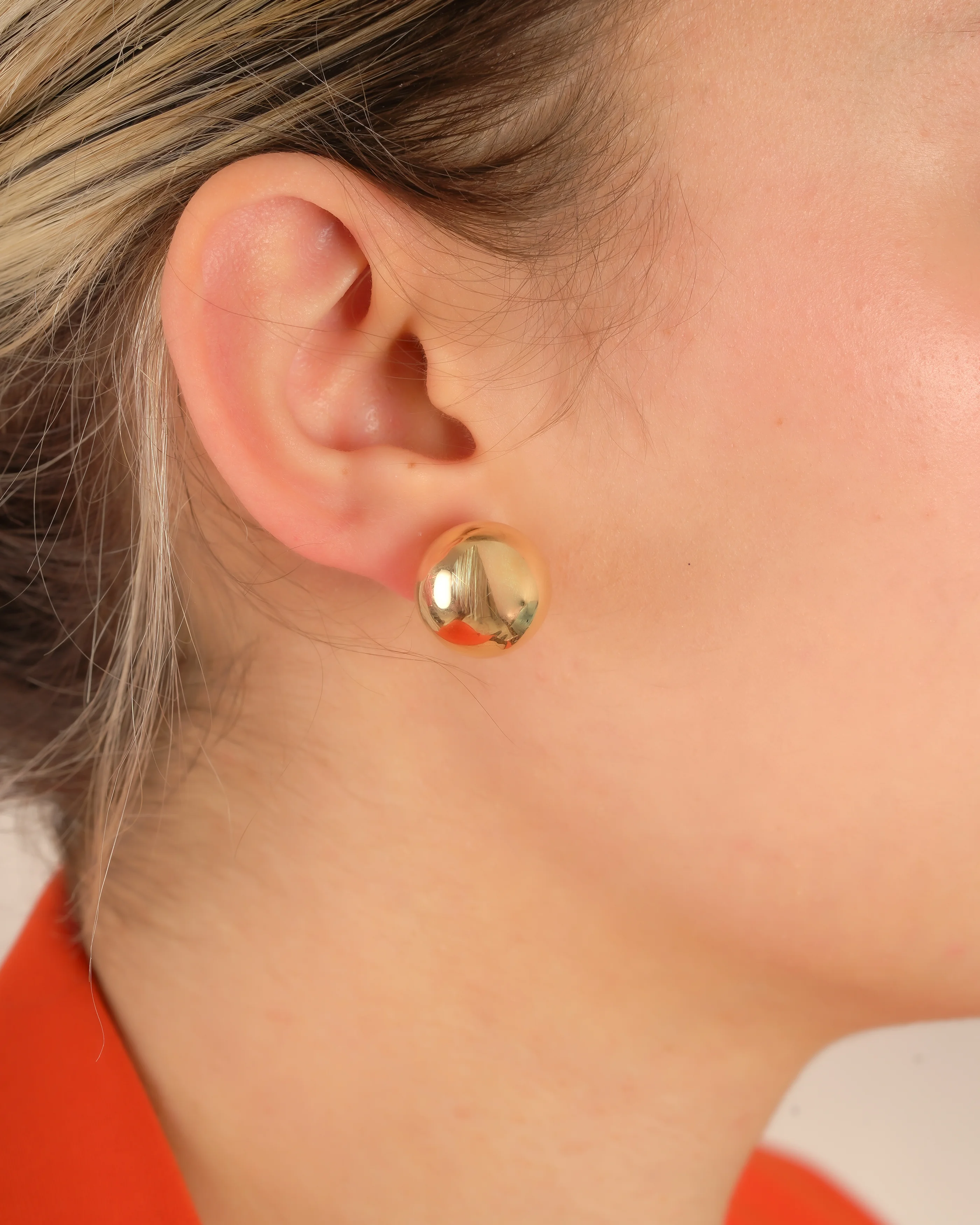 8 Ayar Altın Büyük Top Küpe (16mm)