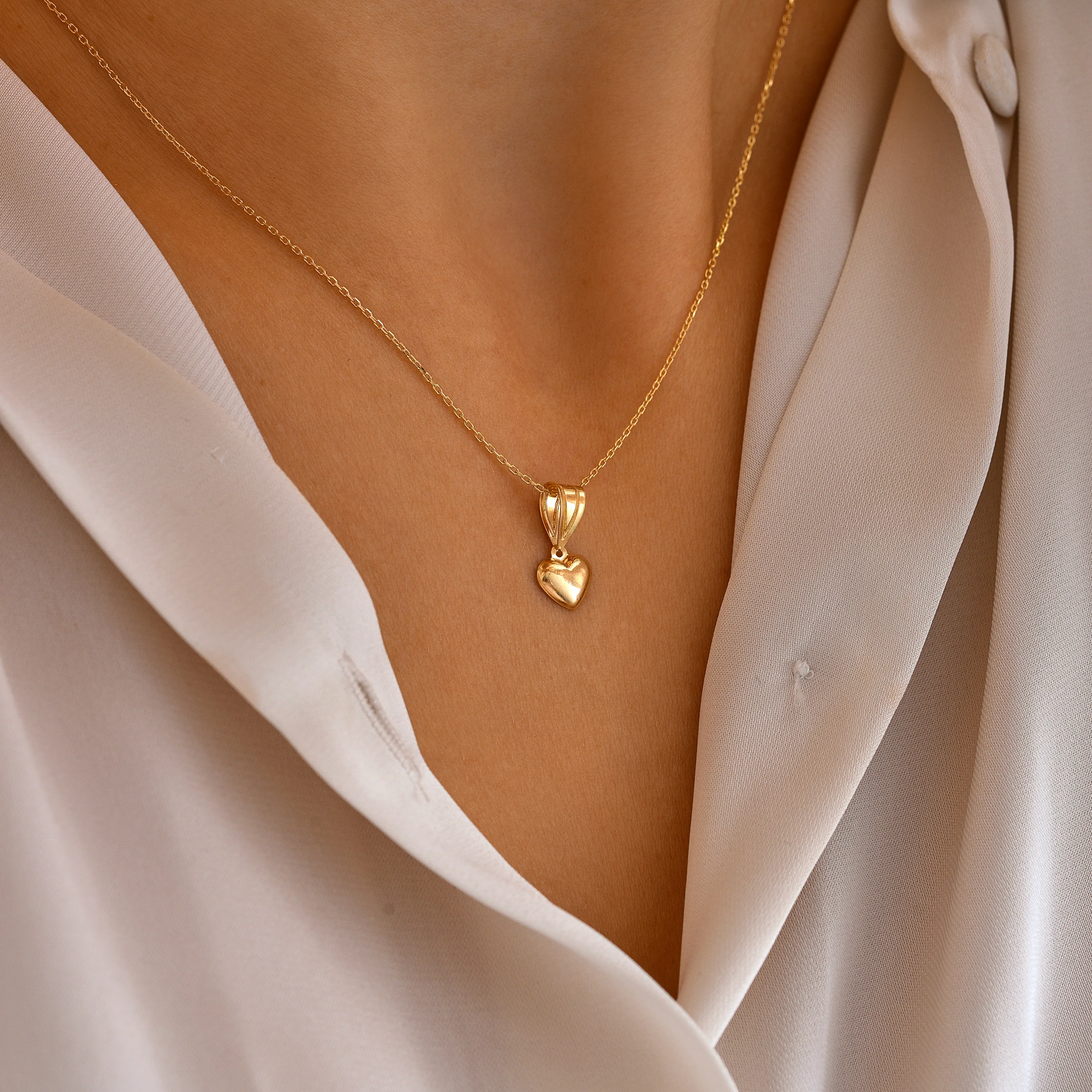 14 Ayar Altın Kalp Kolye