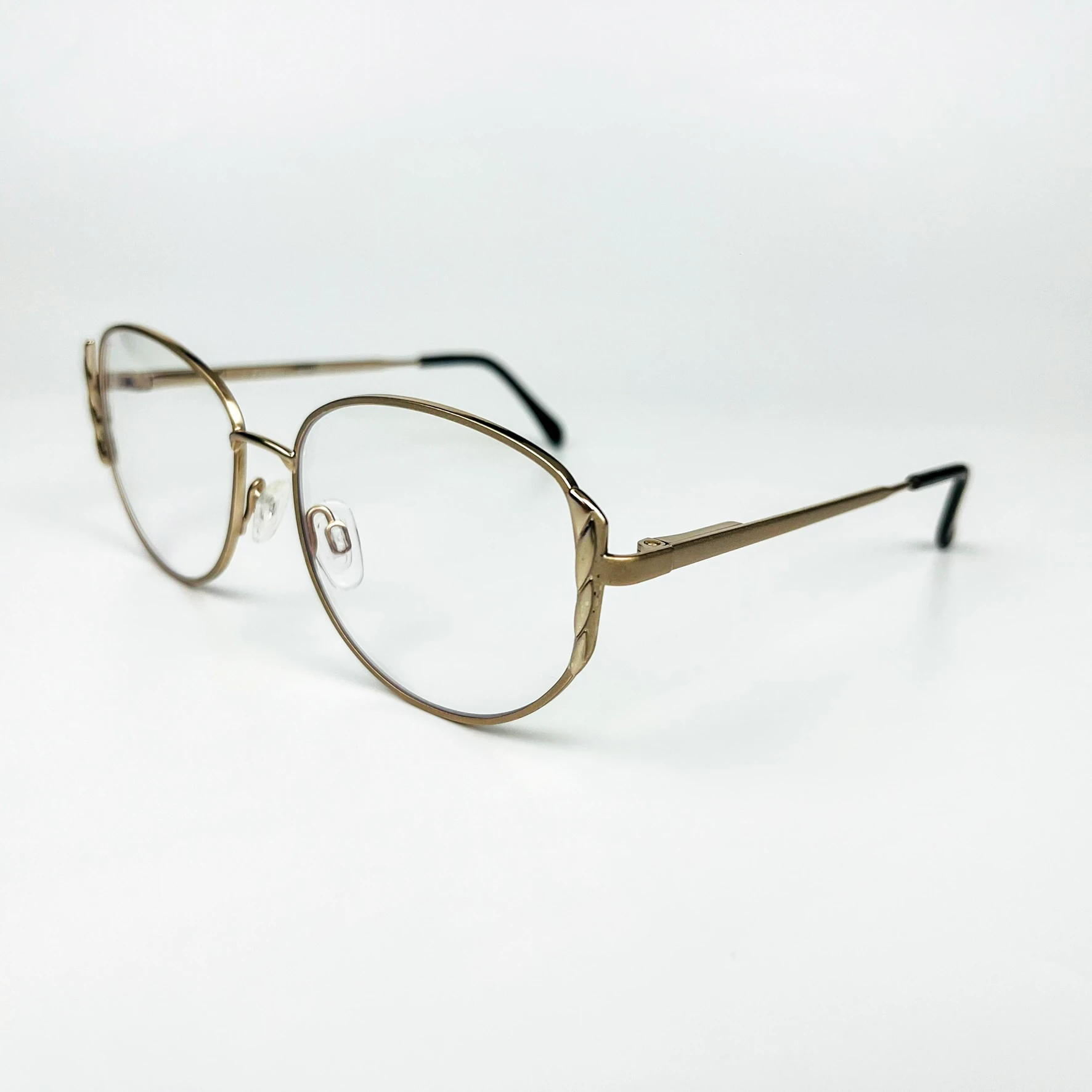 Mavi Işık Korumalı Vintage Gözlük – 80’ler Retro – Gold Metal Çerçeve, Şeffaf Cam