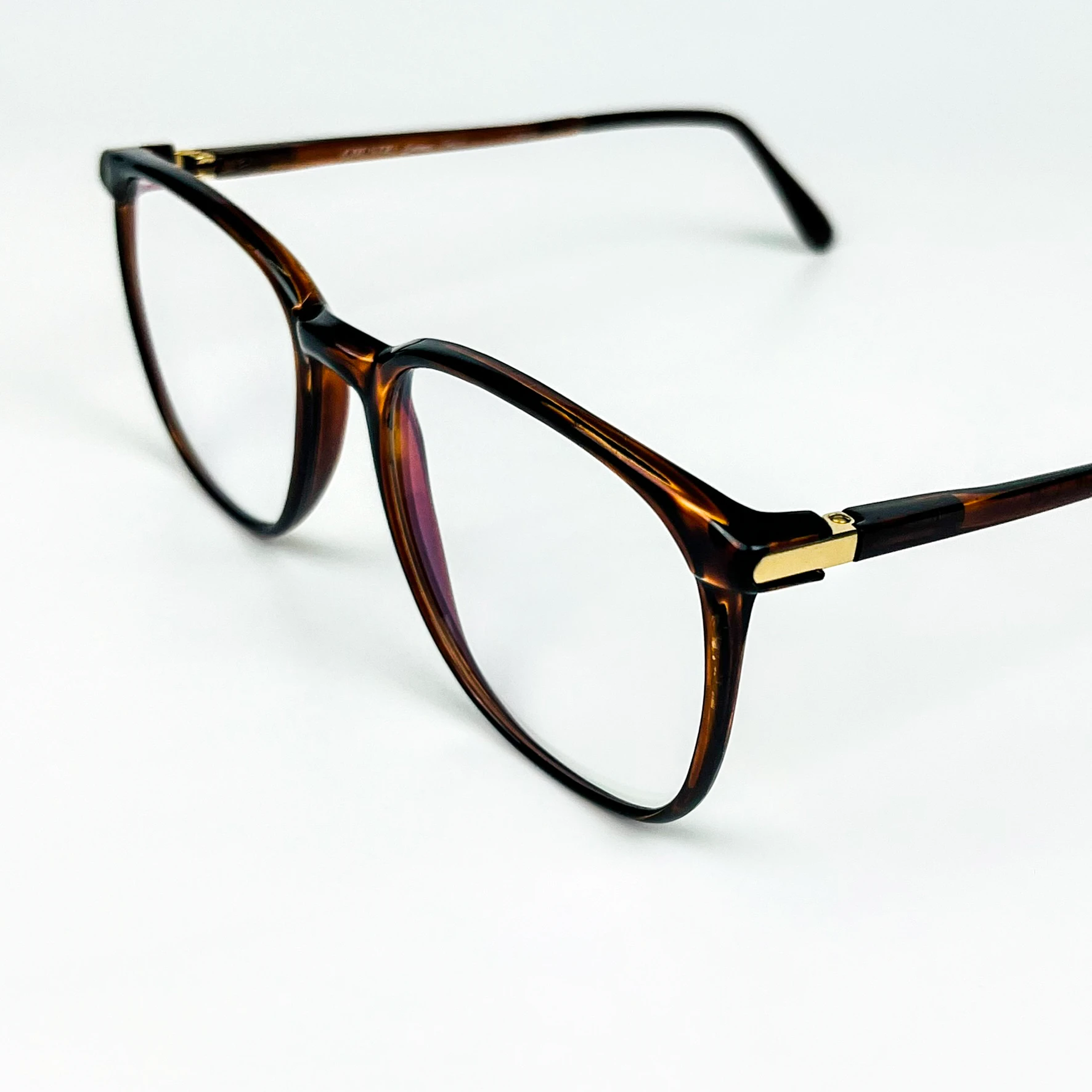 Mavi Işık Korumalı Vintage Gözlük – 80’ler Retro – Kahverengi Kemik Çerçeve