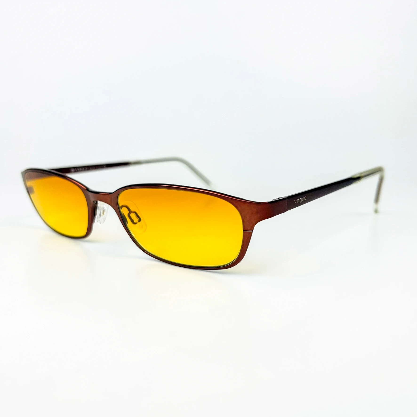 Vintage Güneş Gözlüğü – 90’lar Retro – Metal Çerçeve, Turuncu Degrade Cam