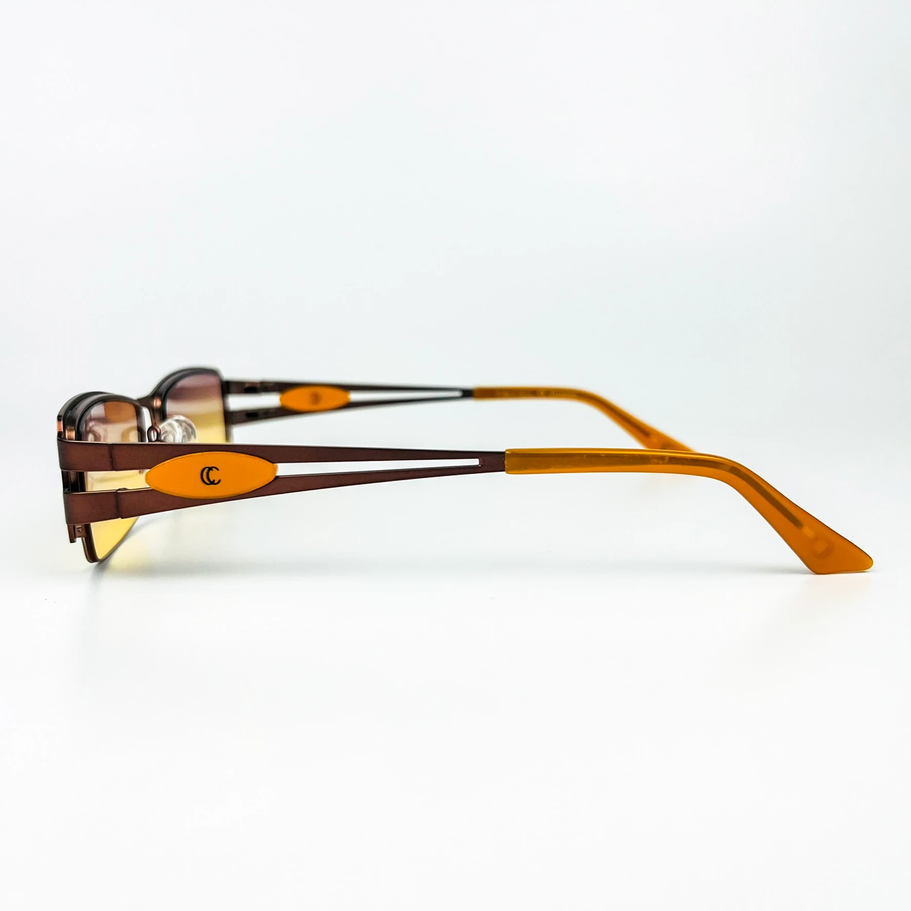 Vintage Güneş Gözlüğü – 2000’ler Retro – Metal Çerçeve, Mor-Sarı Degrade Cam