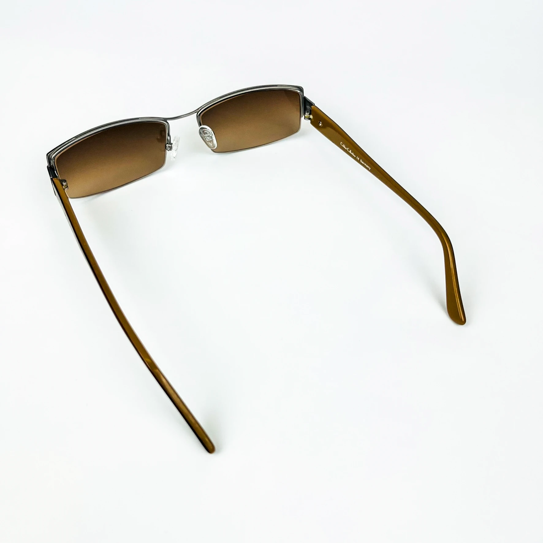 Vintage Güneş Gözlüğü – 2000’ler Retro – Metal Çerçeve, Kahverengi Degrade Cam