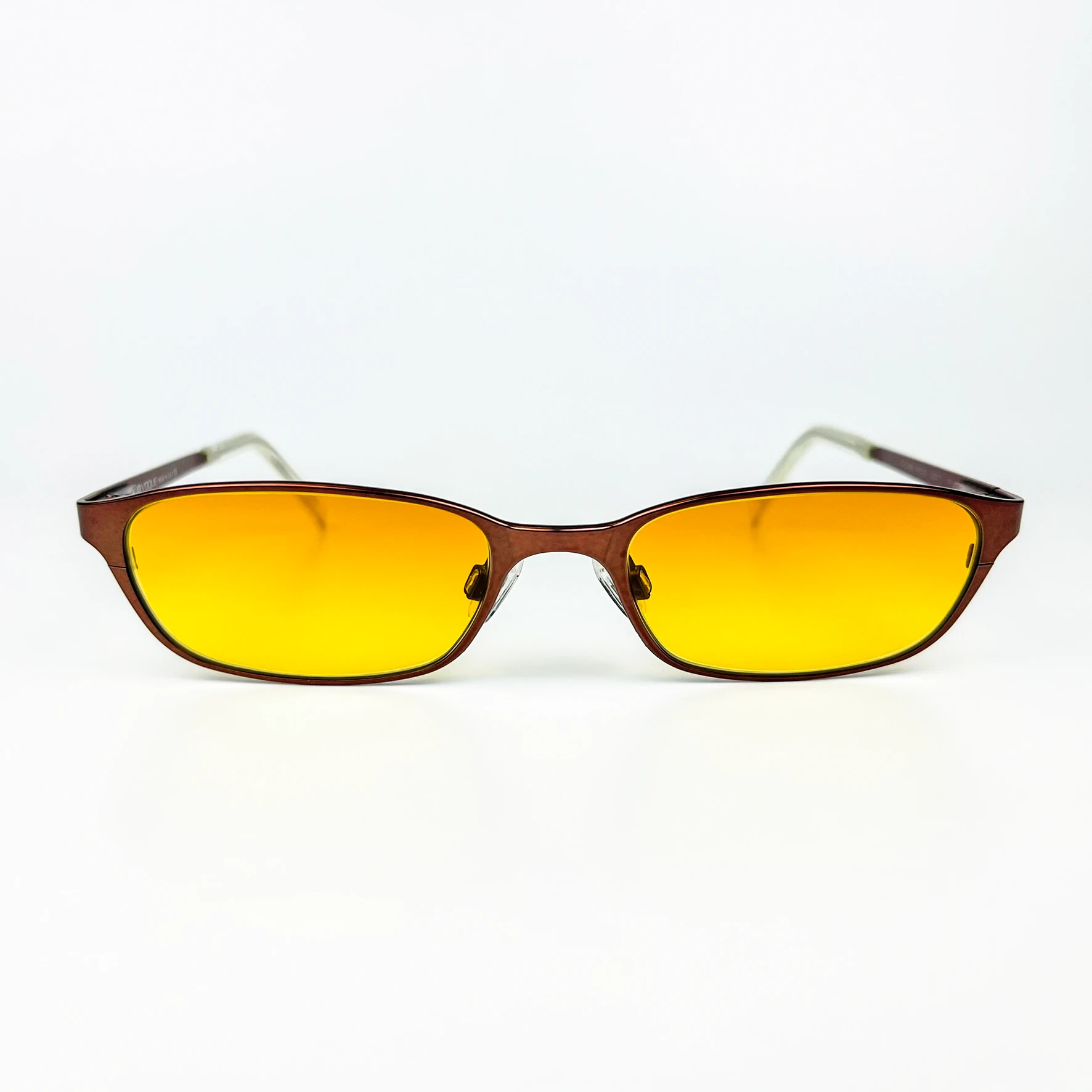 Vintage Güneş Gözlüğü – 90’lar Retro – Metal Çerçeve, Turuncu Degrade Cam
