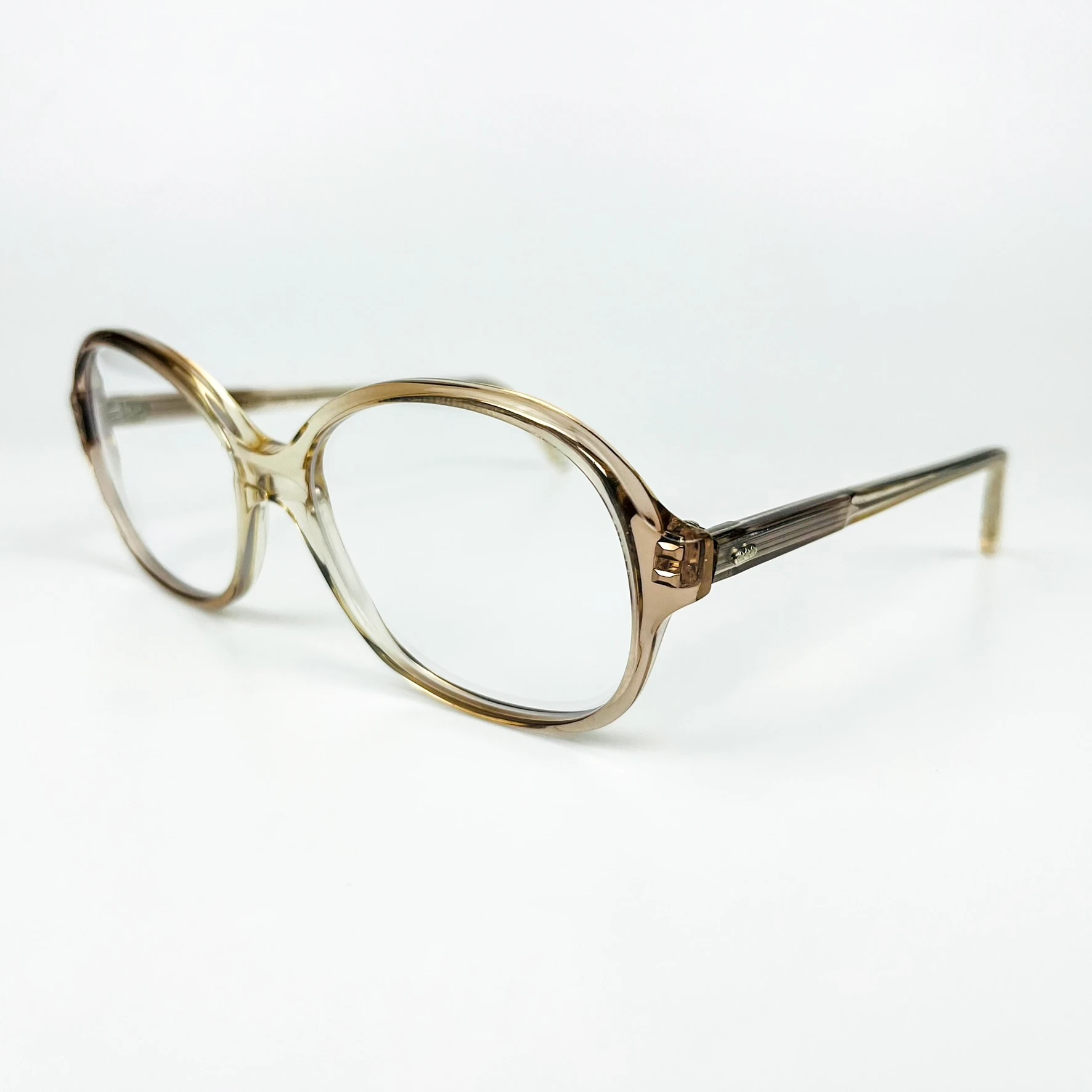 Mavi Işık Korumalı Vintage Gözlük – 70’ler Retro – Şeffaf Kemik Çerçeve