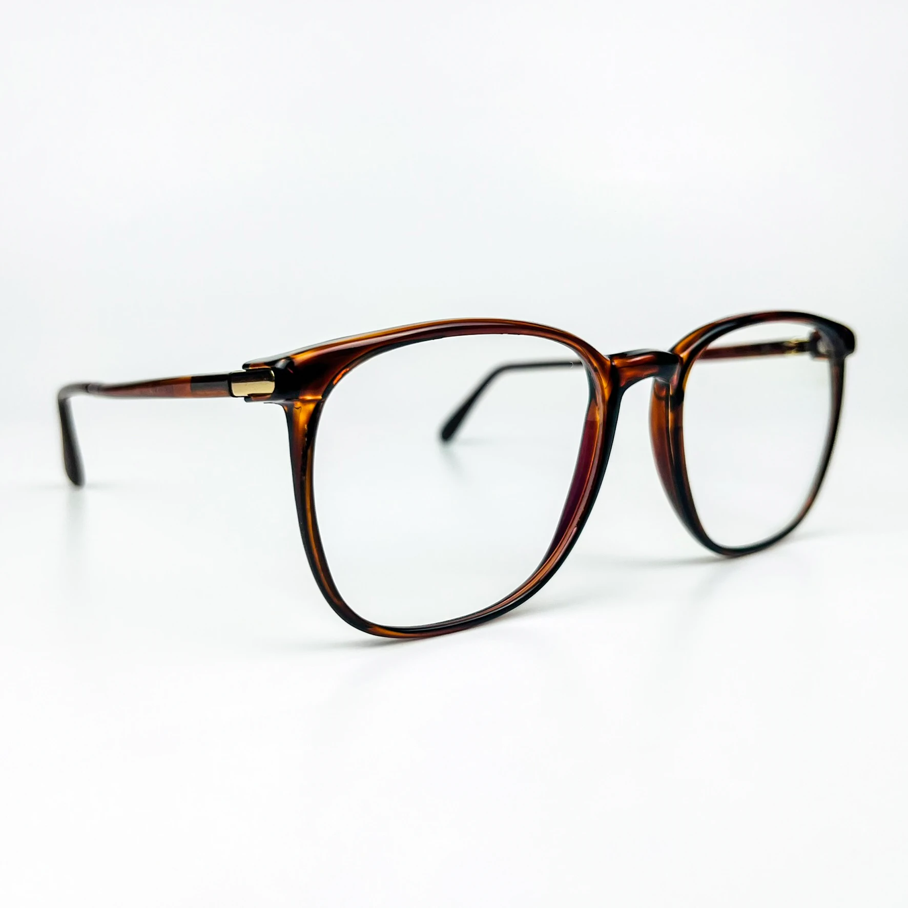 Mavi Işık Korumalı Vintage Gözlük – 80’ler Retro – Kahverengi Kemik Çerçeve