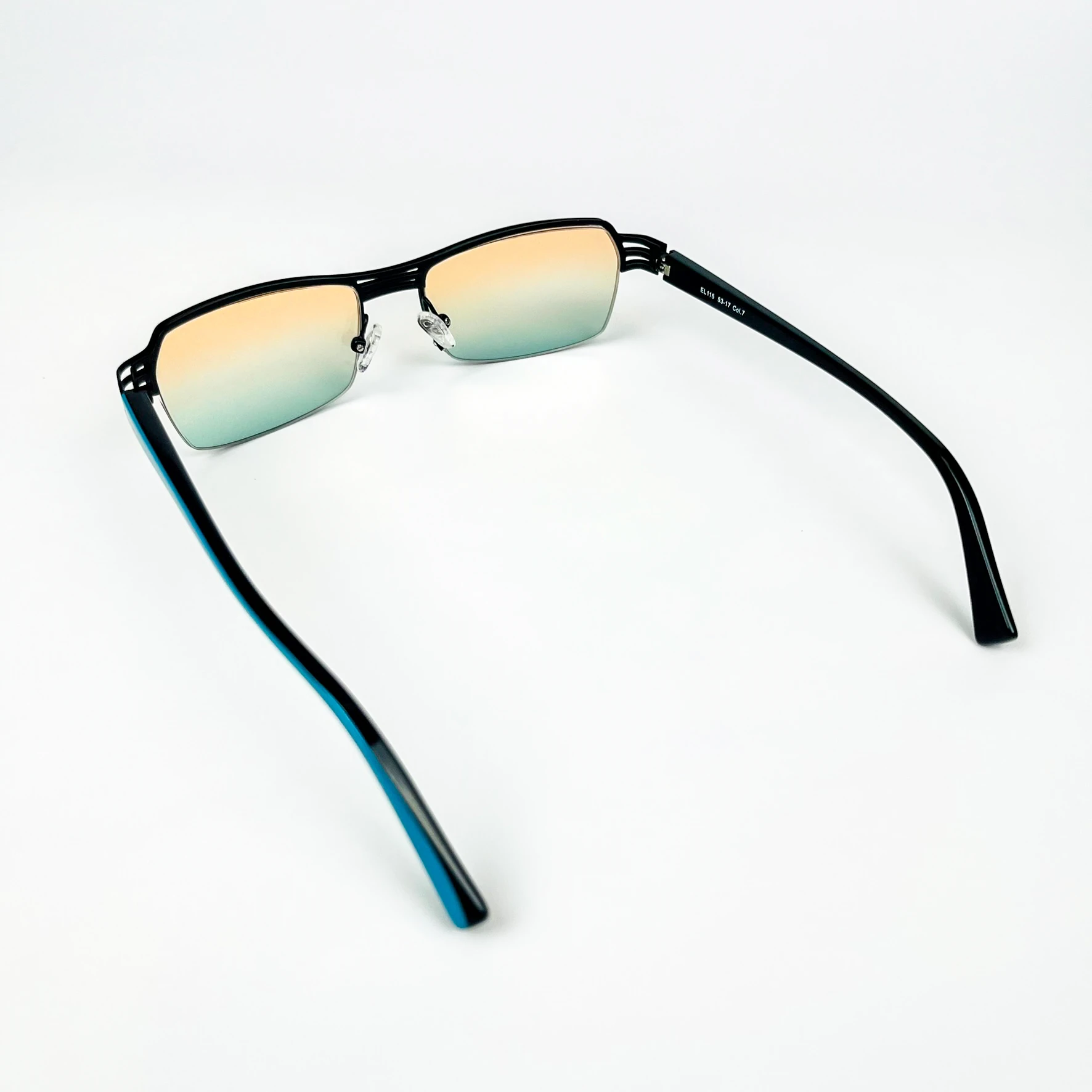 Vintage Güneş Gözlüğü – 2000’ler Retro – Metal Çerçeve, Turuncu-Yeşil Degrade Cam