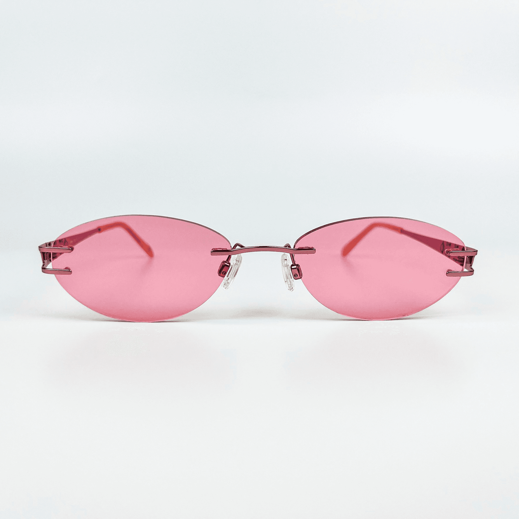Vintage Güneş Gözlüğü – 1990 Retro Pembe Metal Çerçeve & Pembe Camlı Gözlük OSV646