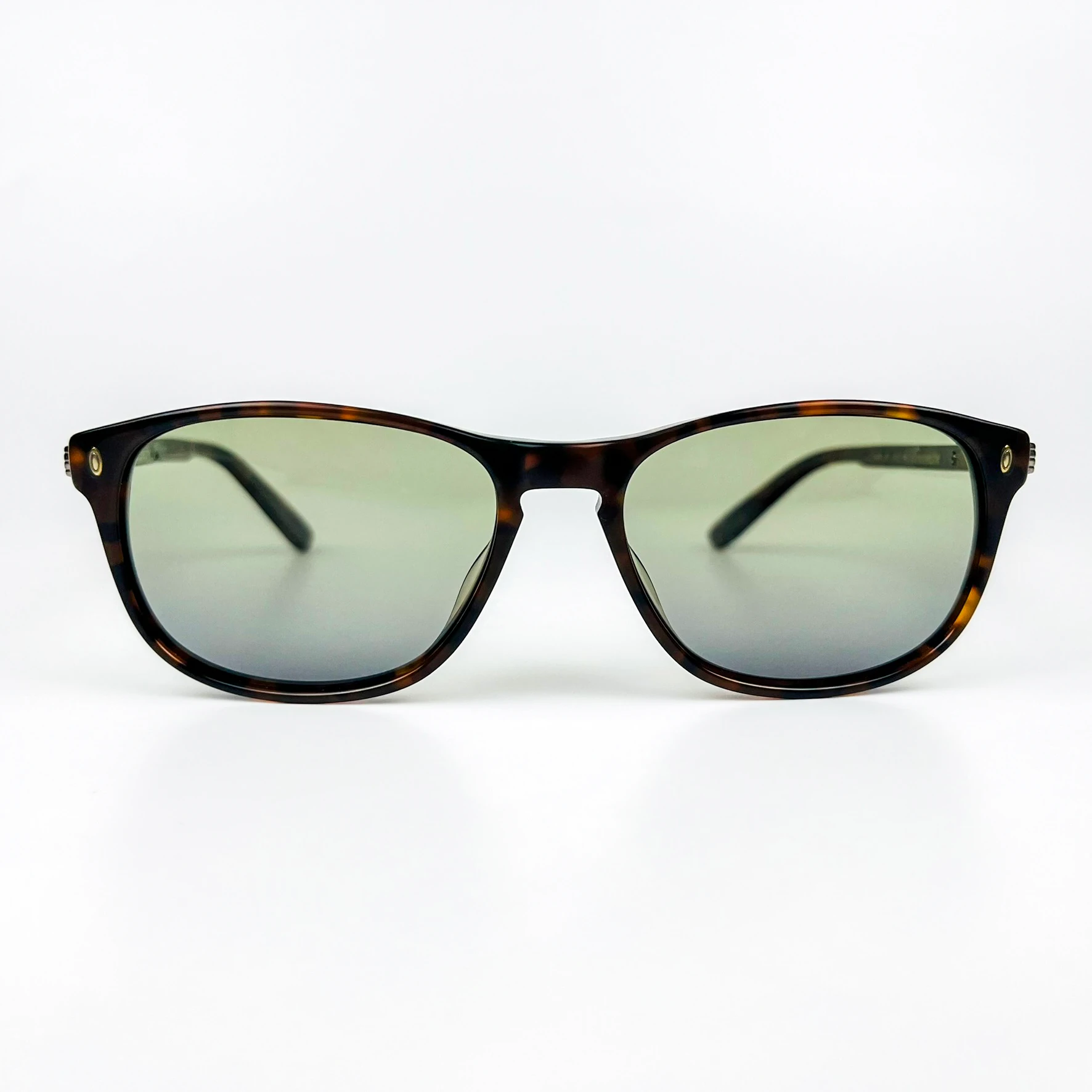 Vintage Güneş Gözlüğü – 2000’ler Retro – Kahverengi Kemik Çerçeve, Yeşil Degrade Polarize Cam