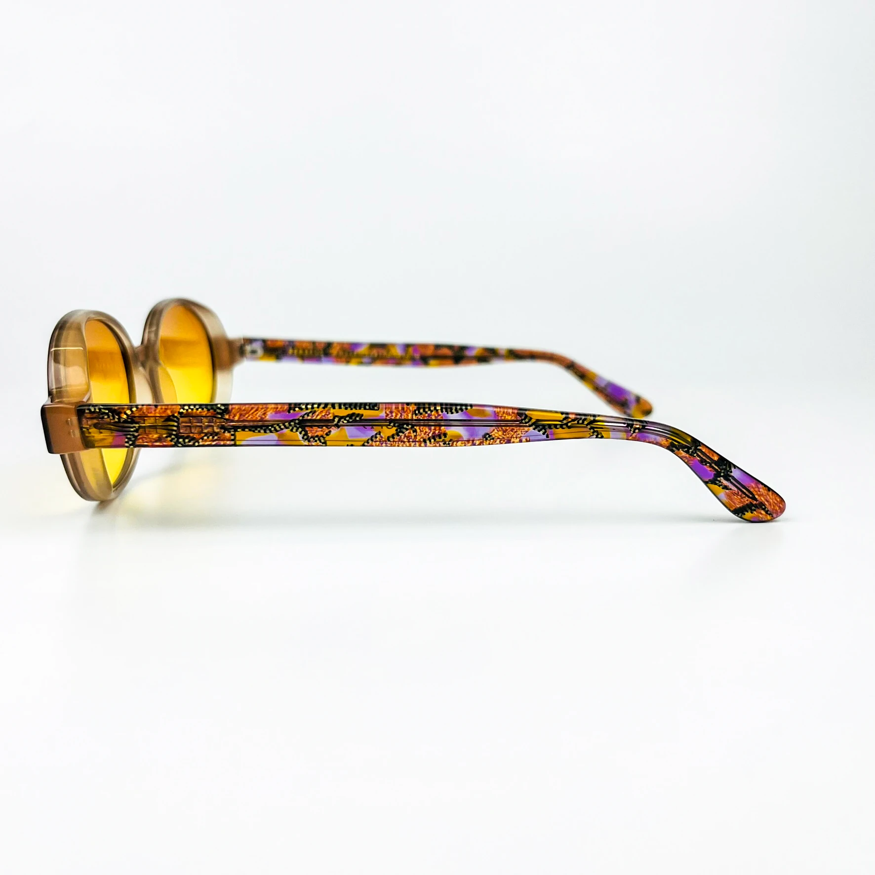 Vintage Güneş Gözlüğü – 2000’ler Retro – Kemik Çerçeve, Turuncu Degrade Cam