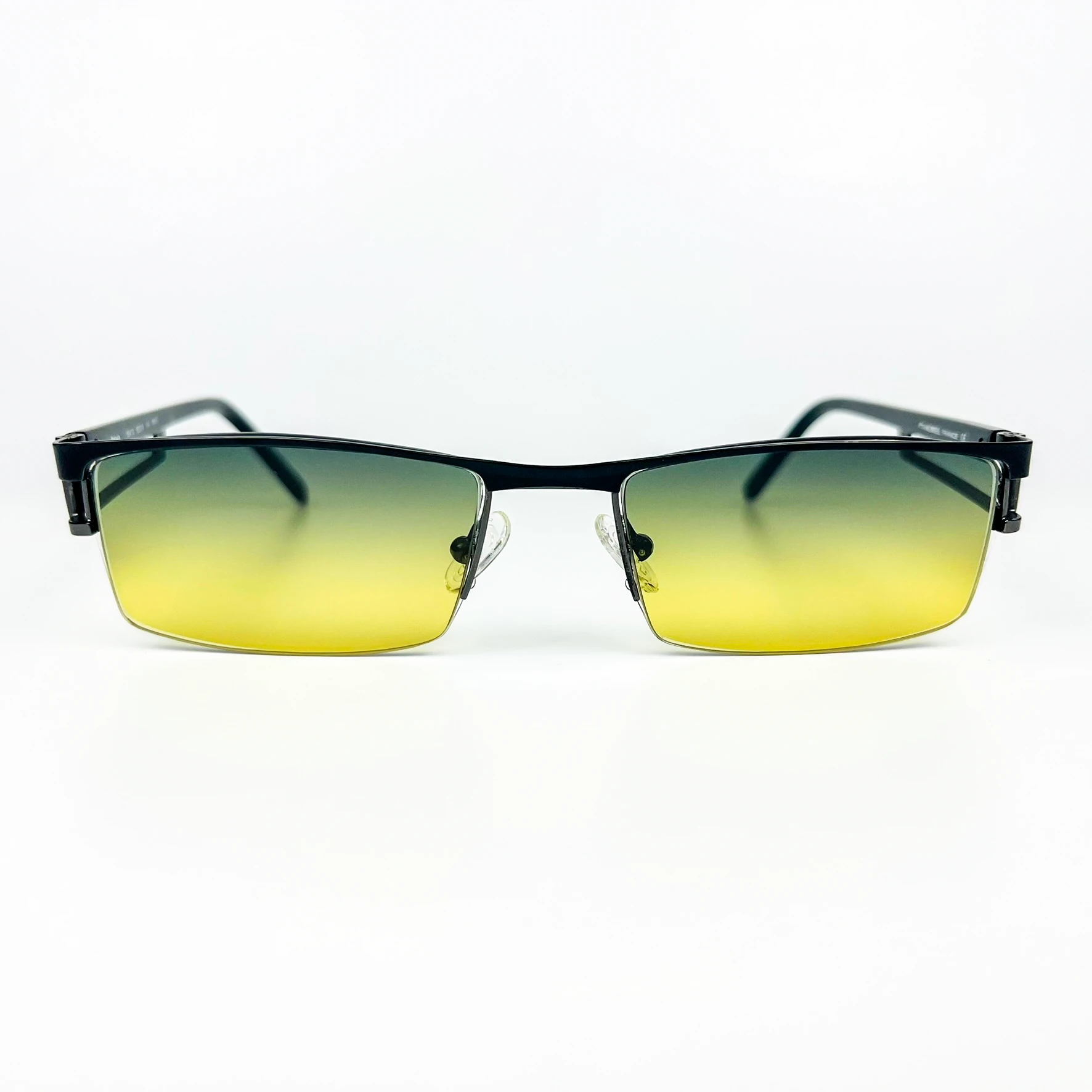 Vintage Güneş Gözlüğü – 2000’ler Retro – Siyah Metal Çerçeve, Yeşil Degrade Cam