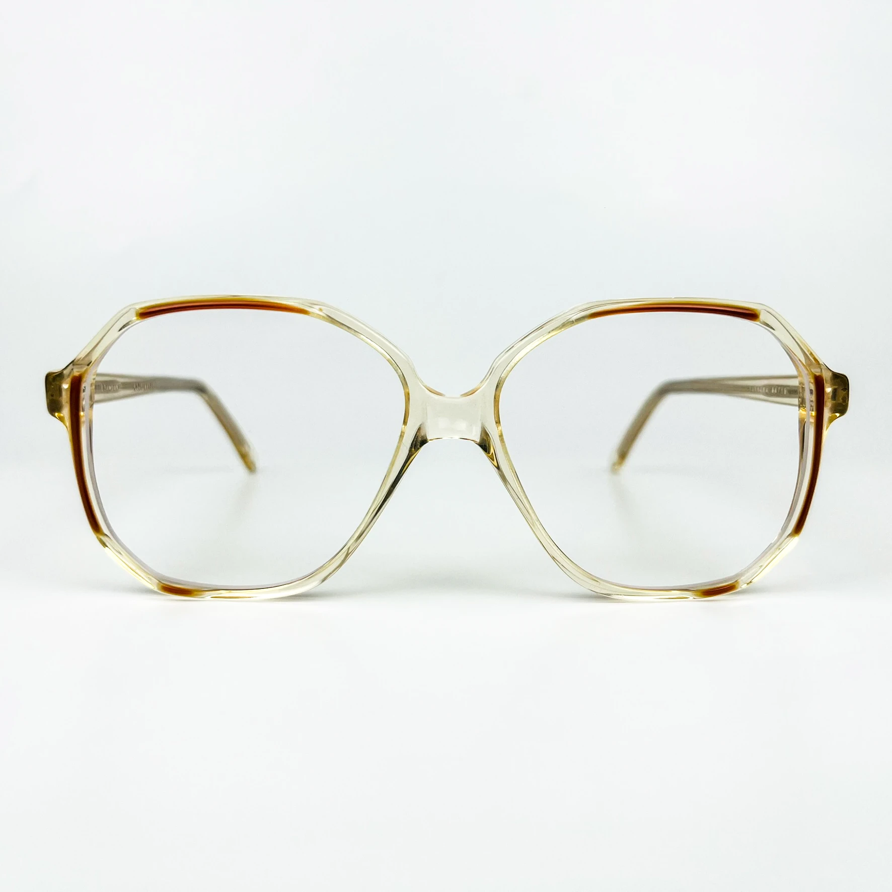 Mavi Işık Korumalı Vintage Gözlük – 70’ler Retro – Şeffaf Desenli Kemik Çerçeve