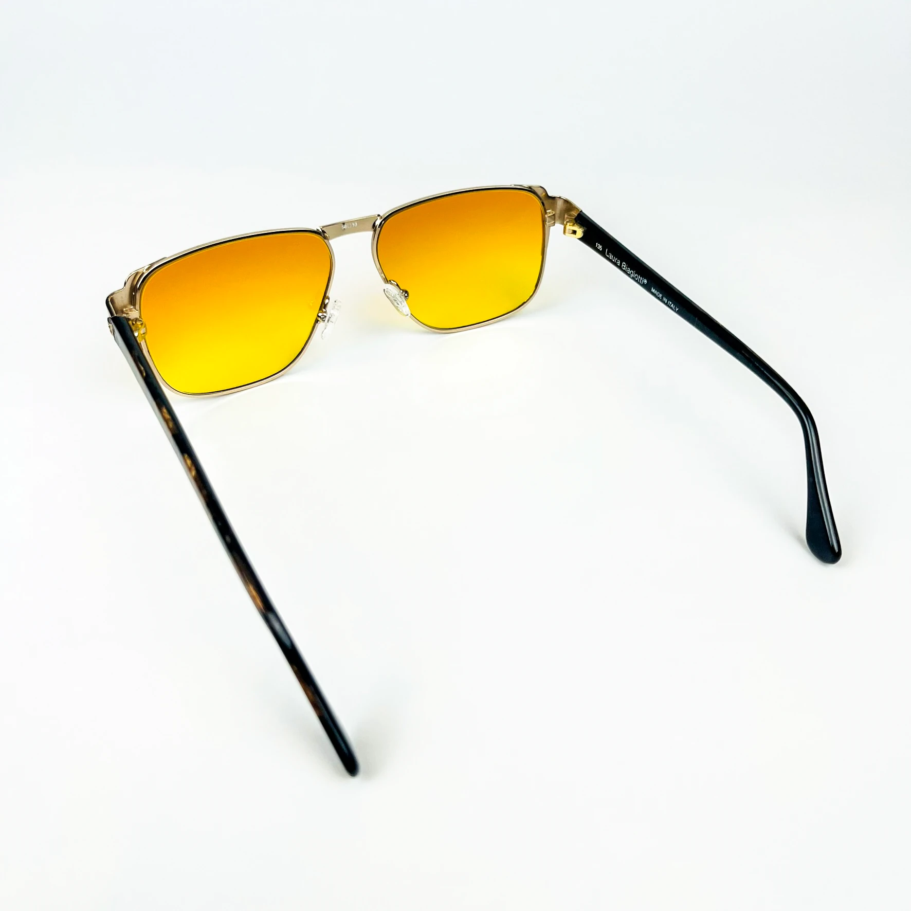 Vintage Güneş Gözlüğü – 80’ler Retro – Gold Metal Çerçeve, Turuncu Degrade Cam