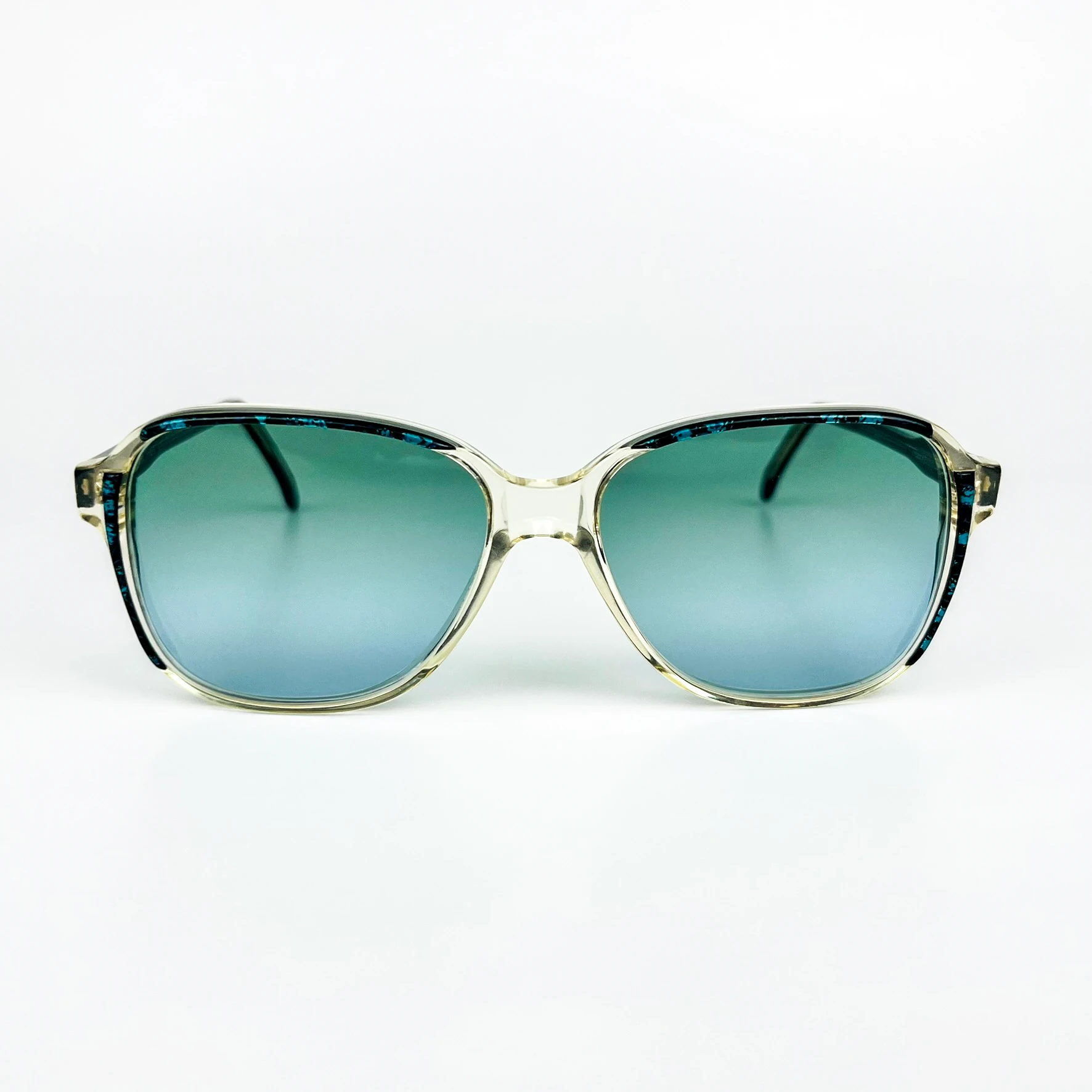  Vintage Güneş Gözlüğü – 70'ler Retro Desenli Kemik Çerçeve & Turkuaz Camlı Gözlük OSV717