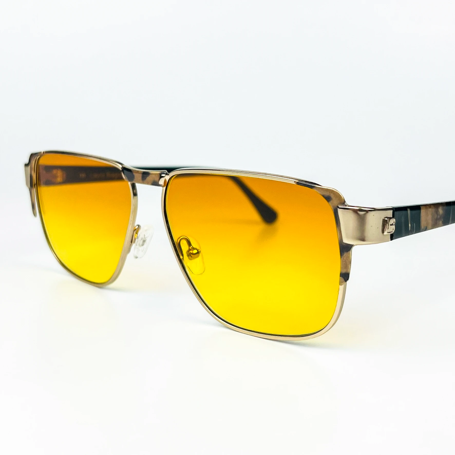 Vintage Güneş Gözlüğü – 80’ler Retro – Gold Metal Çerçeve, Turuncu Degrade Cam