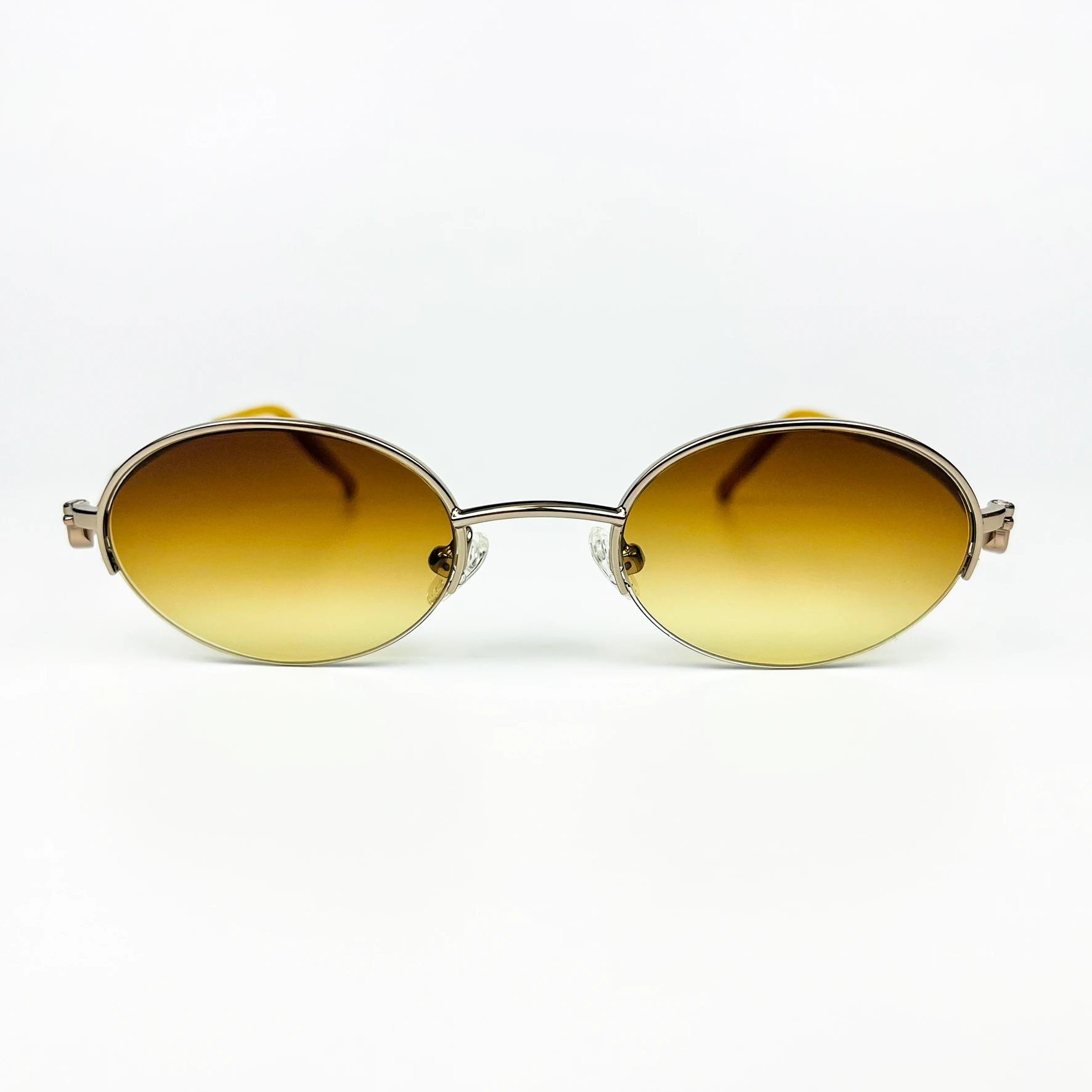 Vintage Güneş Gözlüğü – 90’lar Retro – Lila Metal Çerçeve, Kahverengi Degrade Cam