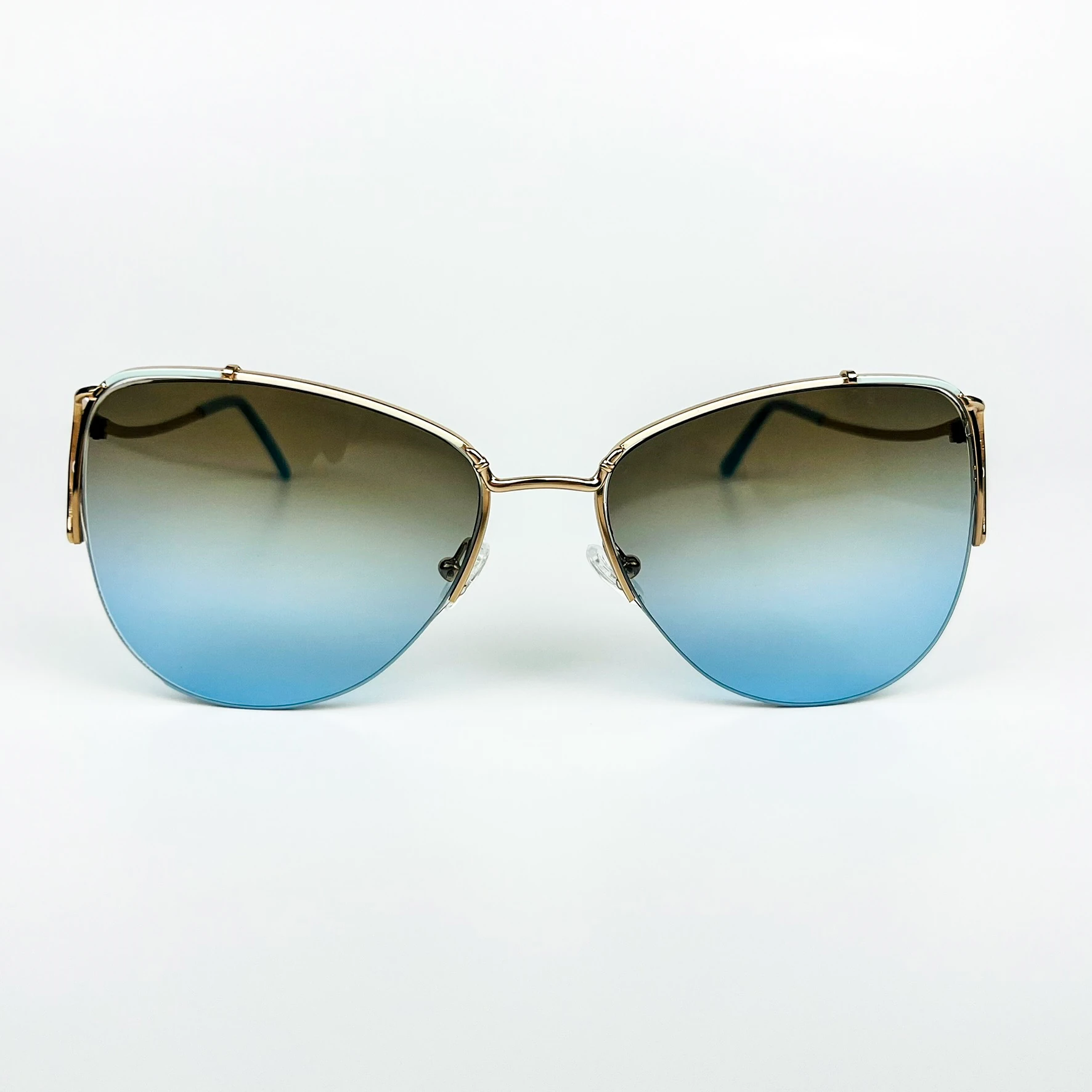 Vintage Güneş Gözlüğü – 70’ler Retro Gold Metal Çerçeve & Mavi Degrade Camlı Gözlük OSV708