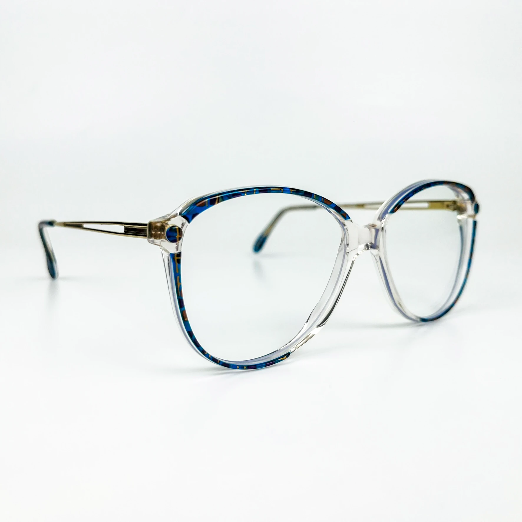 Mavi Işık Korumalı Vintage Gözlük – 70’ler Retro – Desenli Kemik Çerçeve