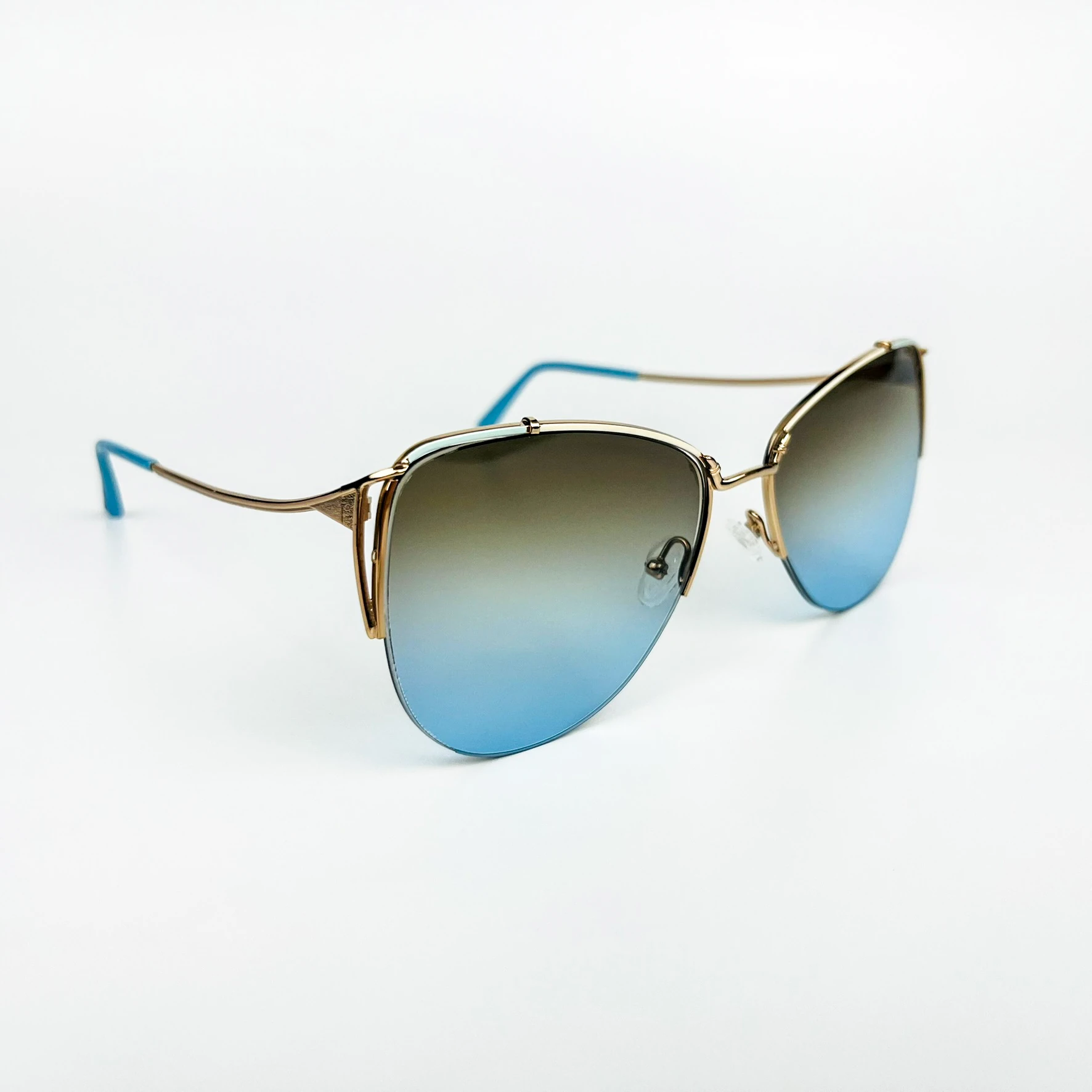 Vintage Güneş Gözlüğü – 70’ler Retro Gold Metal Çerçeve & Mavi Degrade Camlı Gözlük OSV708