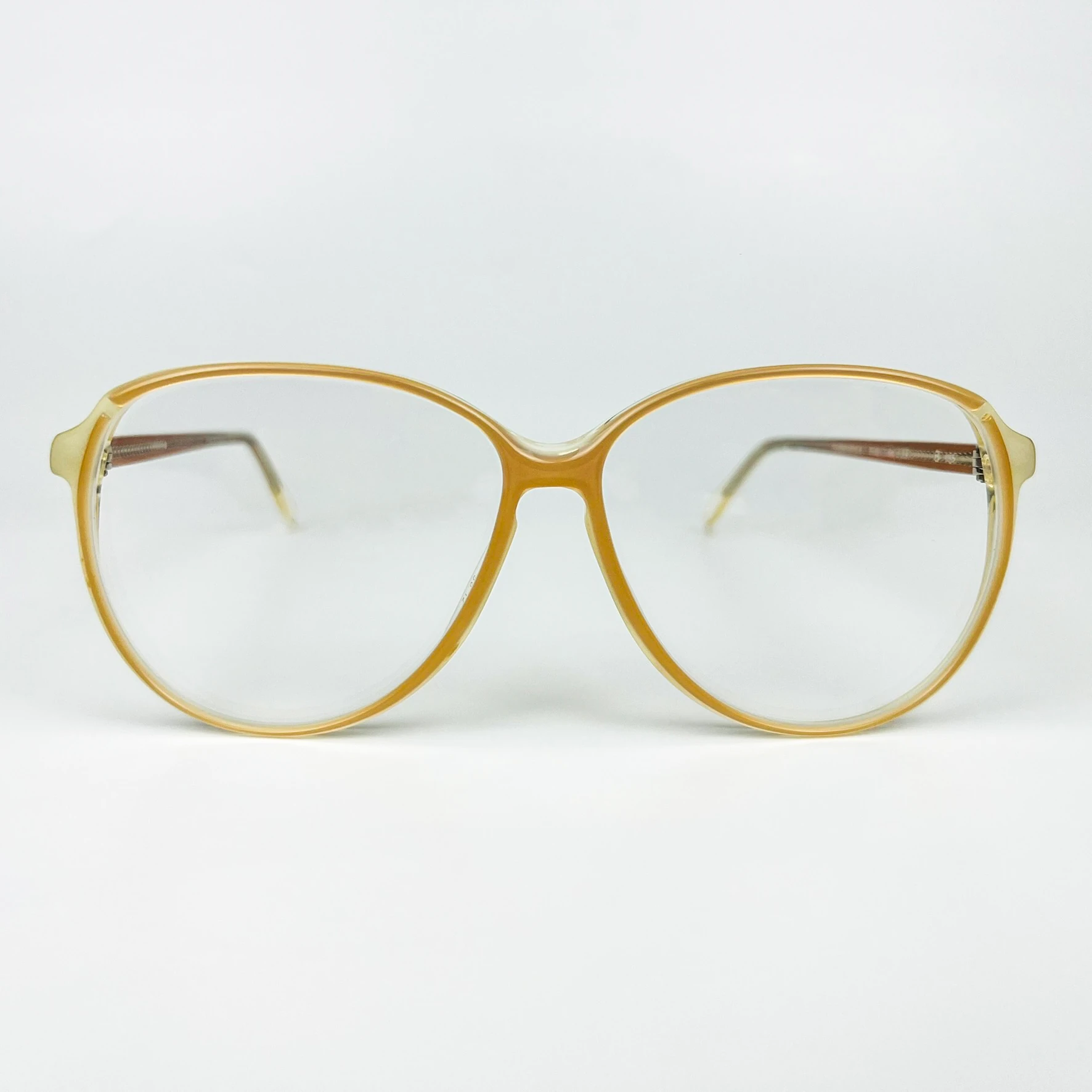 Mavi Işık Korumalı Vintage Gözlük – 80’ler Retro – Nude Kemik Çerçeve