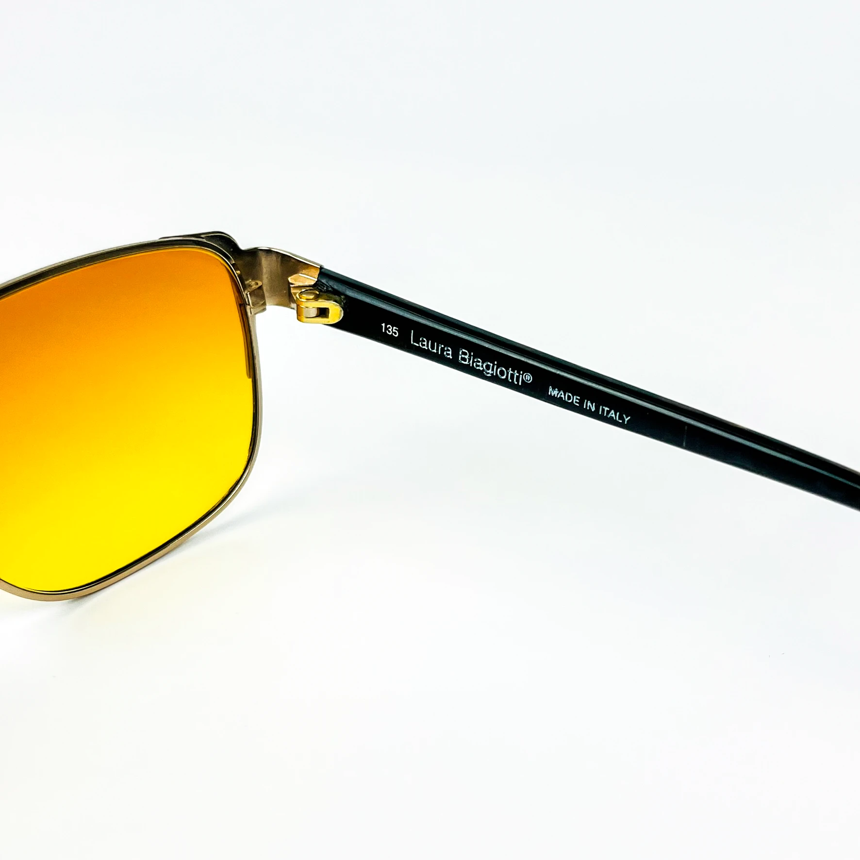 Vintage Güneş Gözlüğü – 80’ler Retro – Gold Metal Çerçeve, Turuncu Degrade Cam