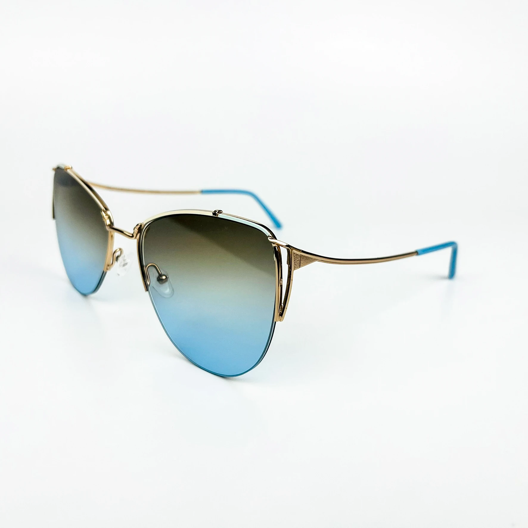 Vintage Güneş Gözlüğü – 70’ler Retro Gold Metal Çerçeve & Mavi Degrade Camlı Gözlük OSV708