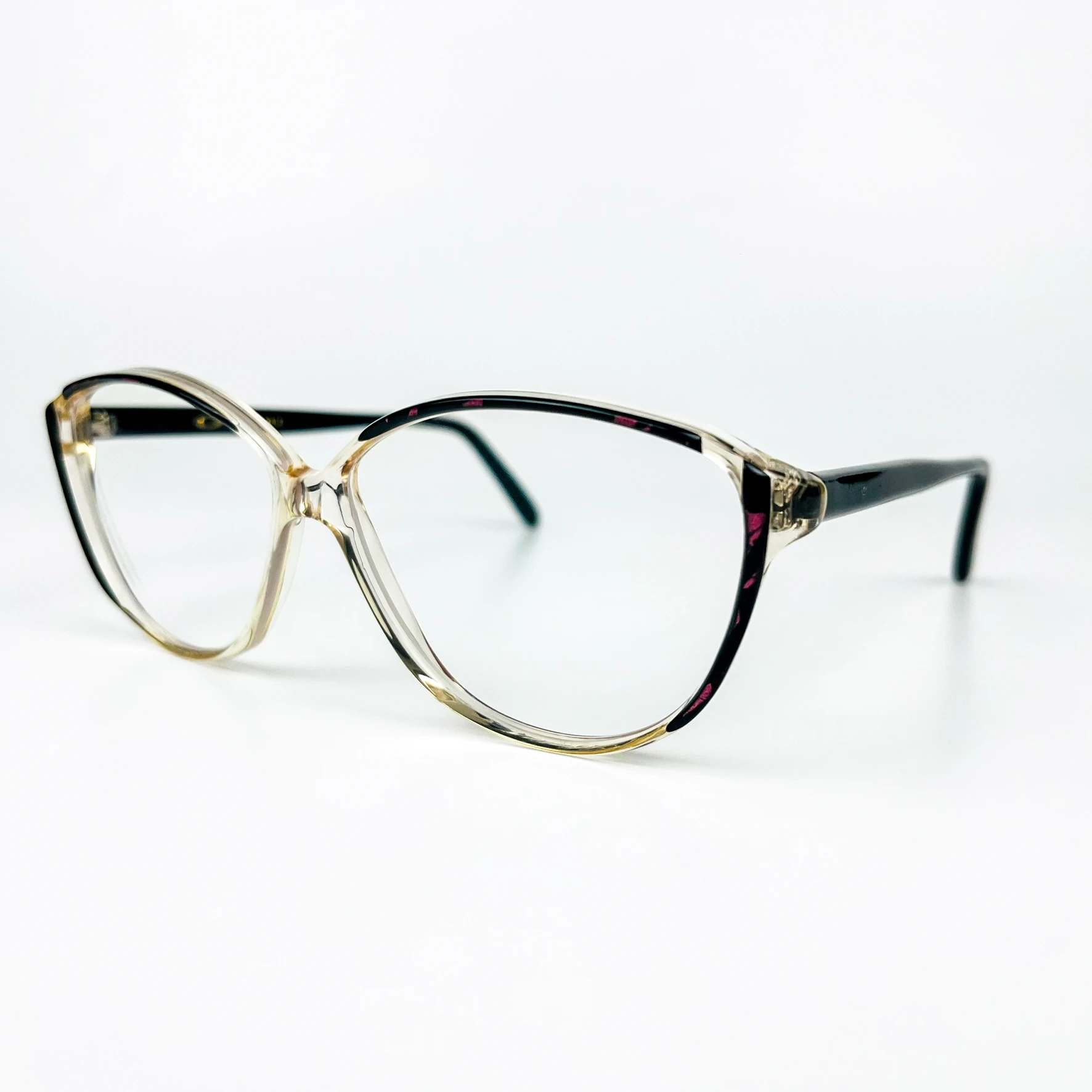 Mavi Işık Korumalı Vintage Gözlük – 70’ler Retro – Siyah Desenli Kemik Çerçeve