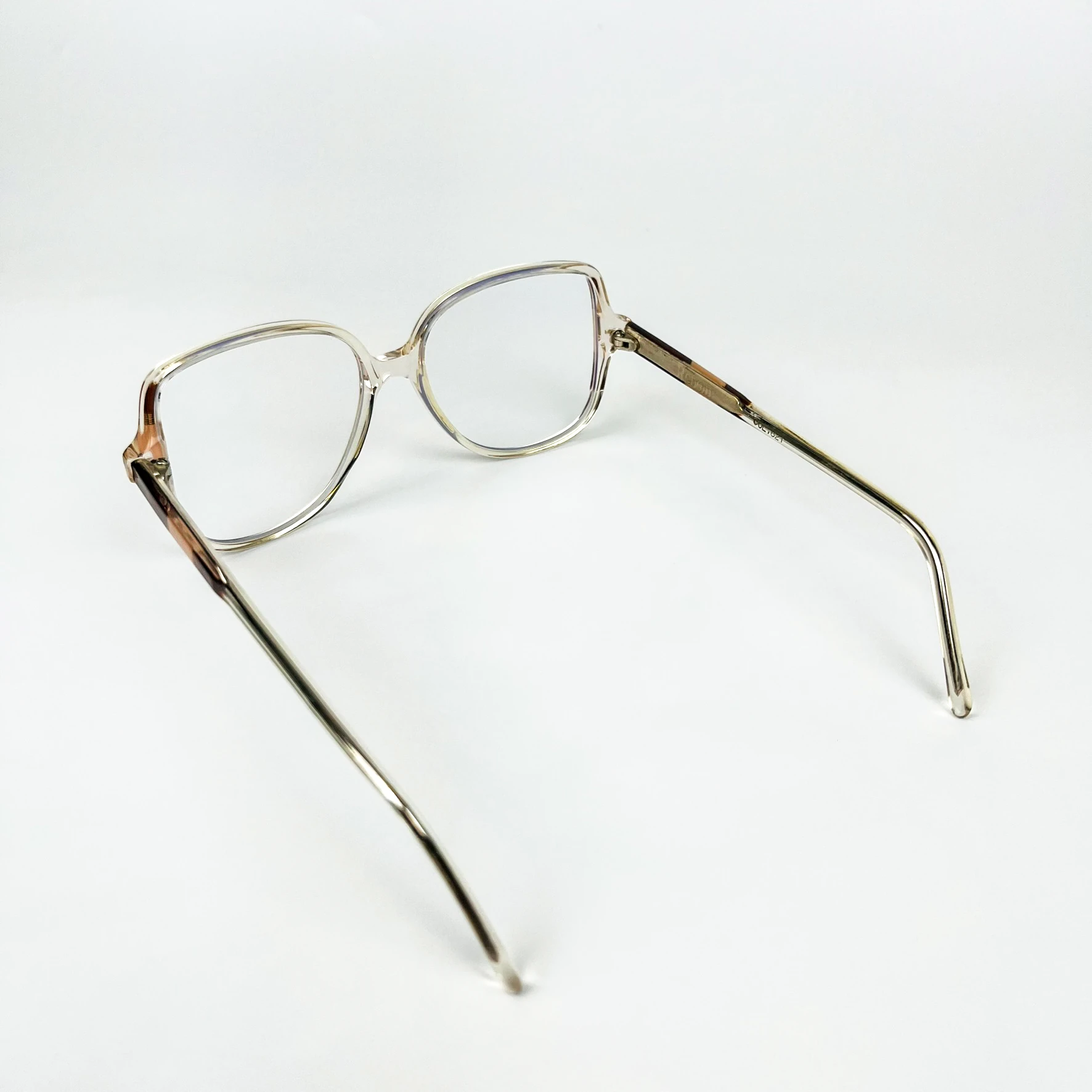 Mavi Işık Korumalı Vintage Gözlük – 70’ler Retro – Şeffaf Desenli Kemik Çerçeve