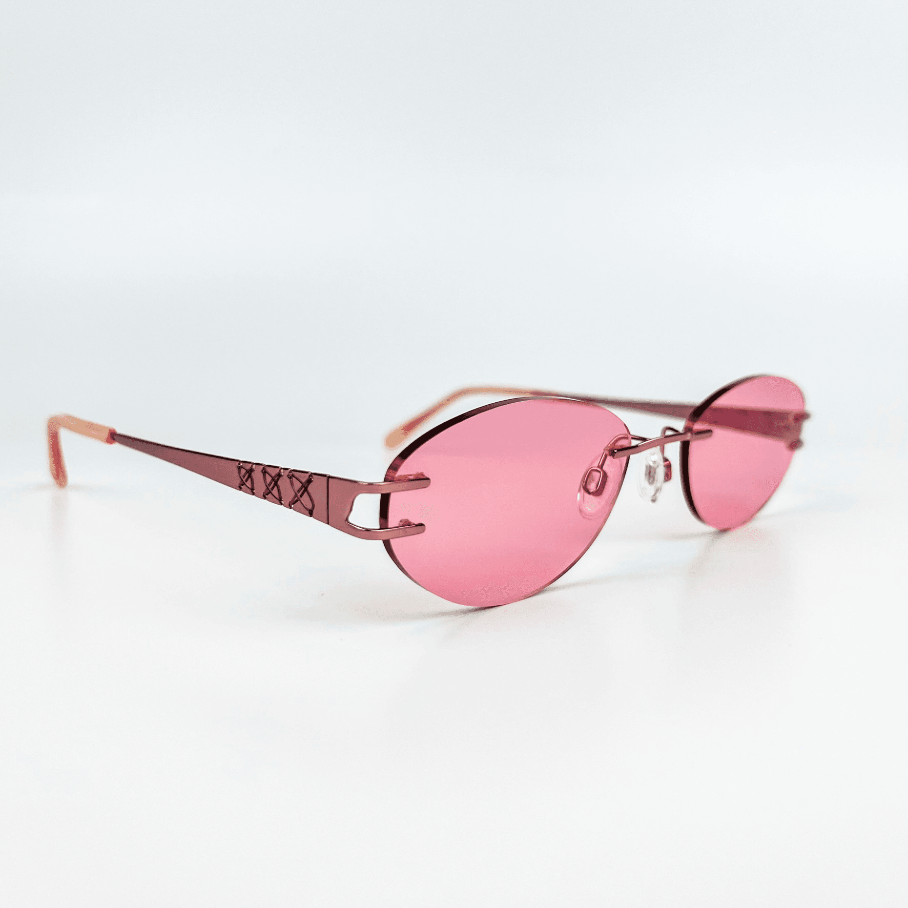 Vintage Güneş Gözlüğü – 1990 Retro Pembe Metal Çerçeve & Pembe Camlı Gözlük OSV646