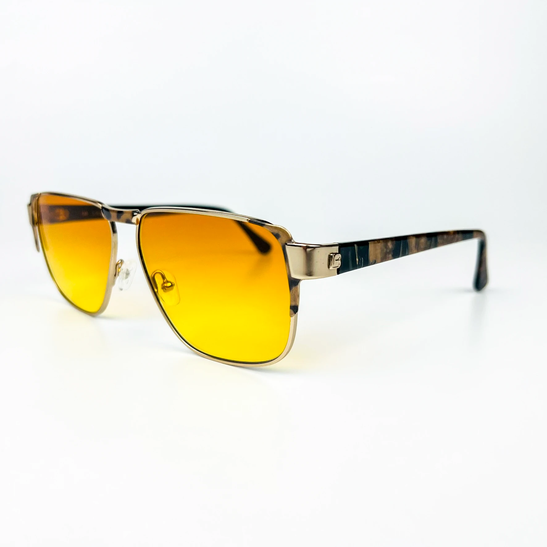 Vintage Güneş Gözlüğü – 80’ler Retro – Gold Metal Çerçeve, Turuncu Degrade Cam