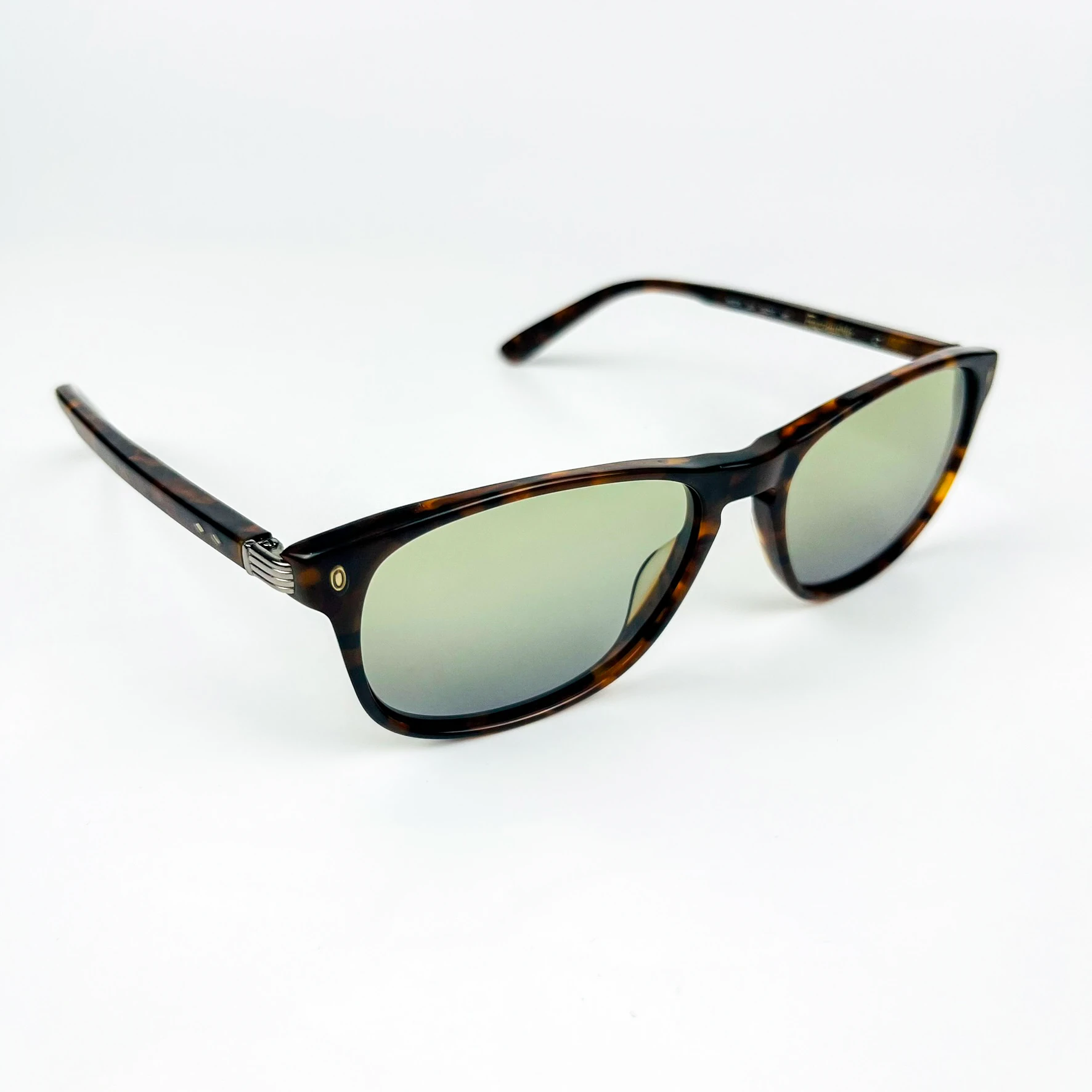 Vintage Güneş Gözlüğü – 2000’ler Retro – Kahverengi Kemik Çerçeve, Yeşil Degrade Polarize Cam