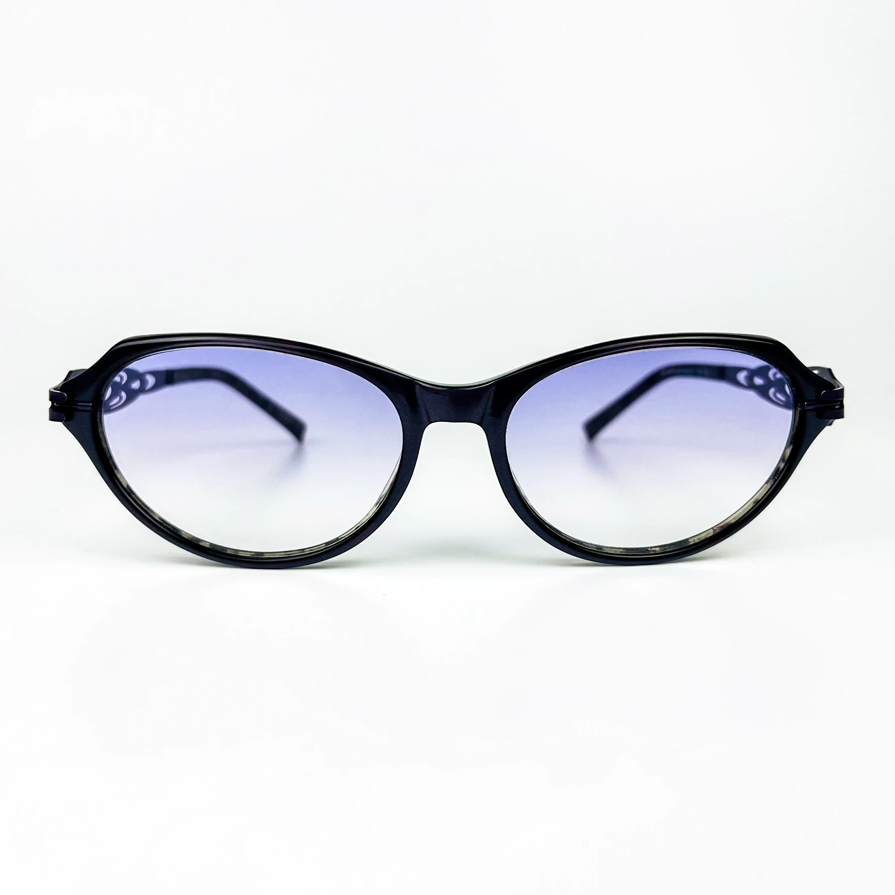 Vintage Güneş Gözlüğü – 2000’ler Retro – Kemik Çerçeve, Lila Degrade Cam