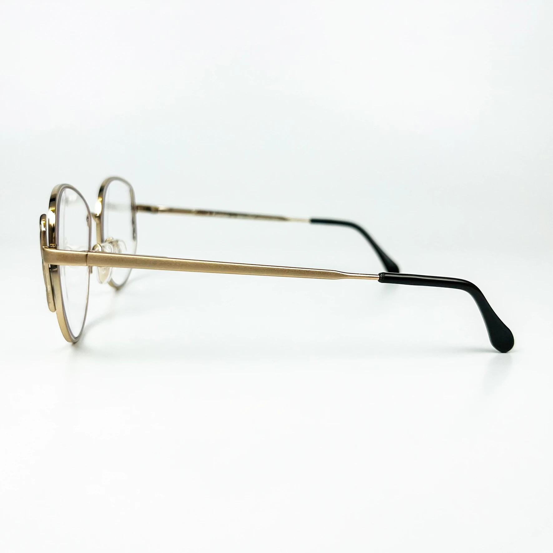 Mavi Işık Korumalı Vintage Gözlük – 80’ler Retro – Gold Metal Çerçeve, Şeffaf Cam