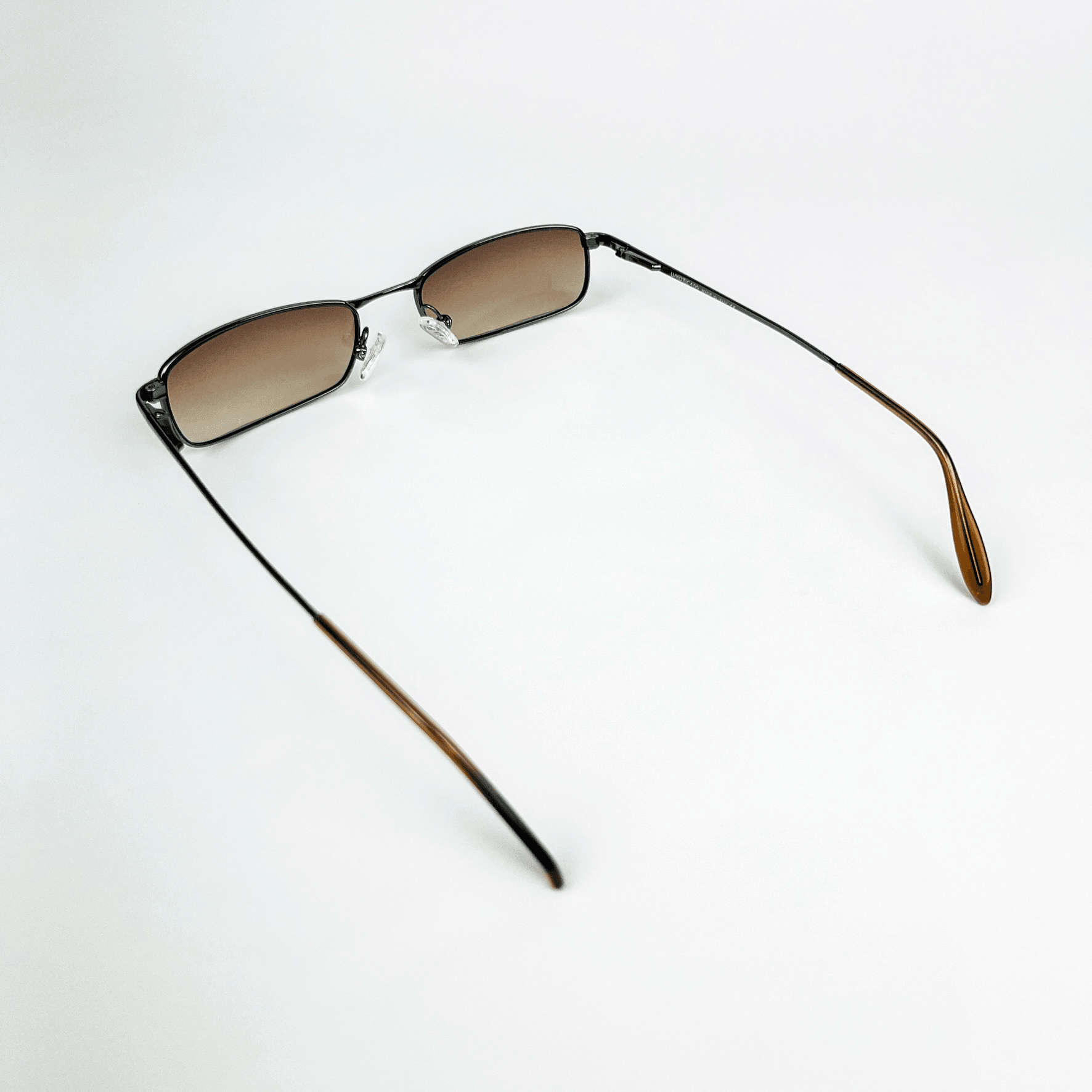 Vintage Güneş Gözlüğü – 90'lar Retro Titanyum Gümüş Metal Çerçeve & Kahverengi Degrade Cam OSV718