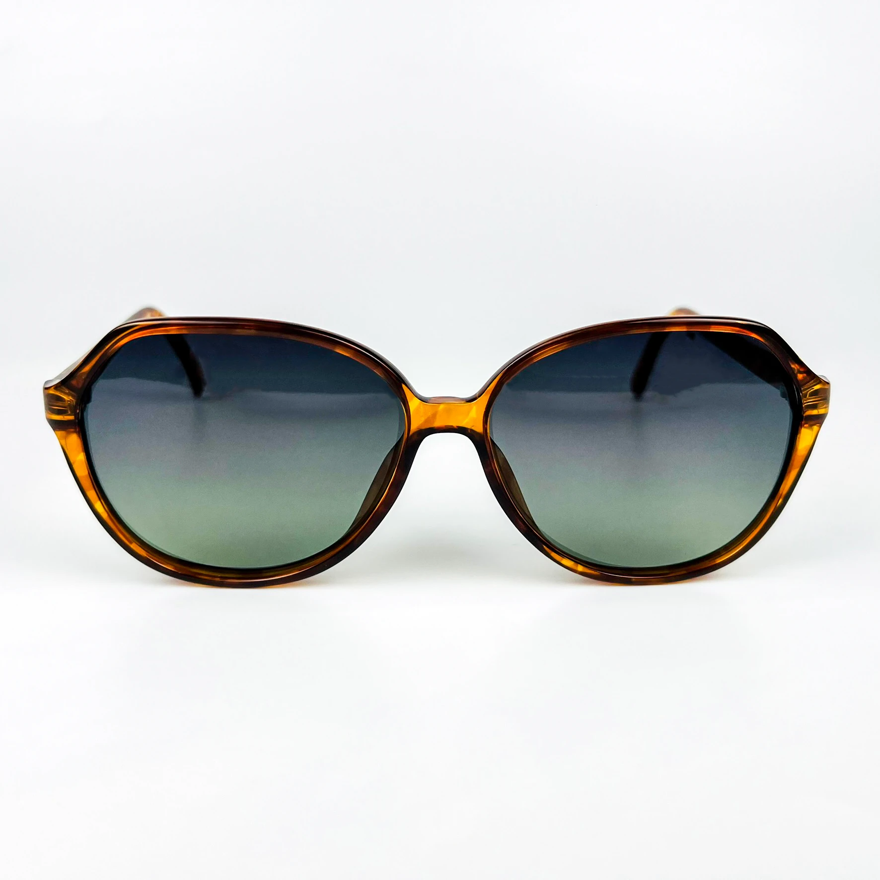 Vintage Güneş Gözlüğü – 80’ler Retro – Kahverengi Kemik Çerçeve, Füme Yeşil Polarize Cam 