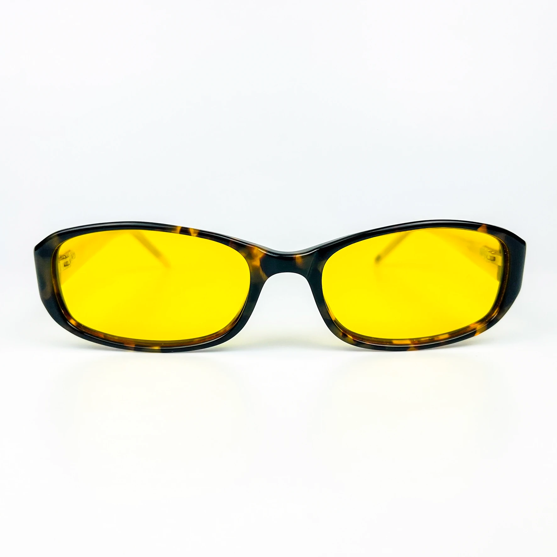 Vintage Güneş Gözlüğü – 90’lar Retro – Kahverengi Kemik Çerçeve, Sarı Polarize Cam