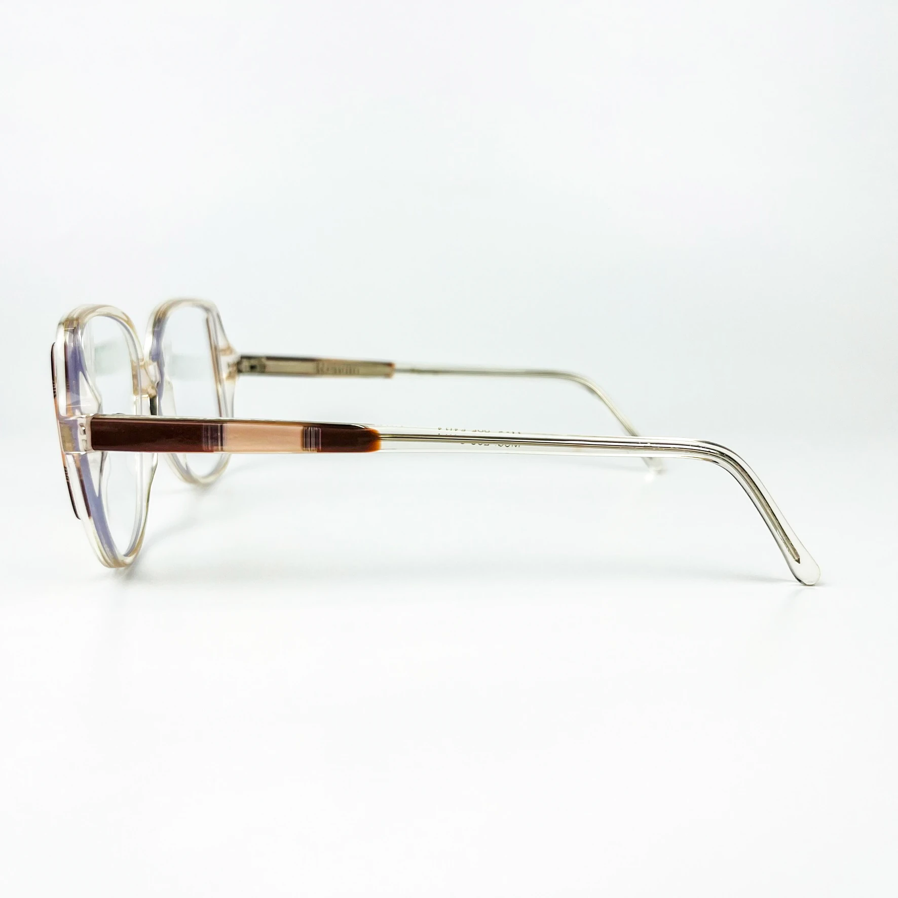 Mavi Işık Korumalı Vintage Gözlük – 70’ler Retro – Şeffaf Desenli Kemik Çerçeve