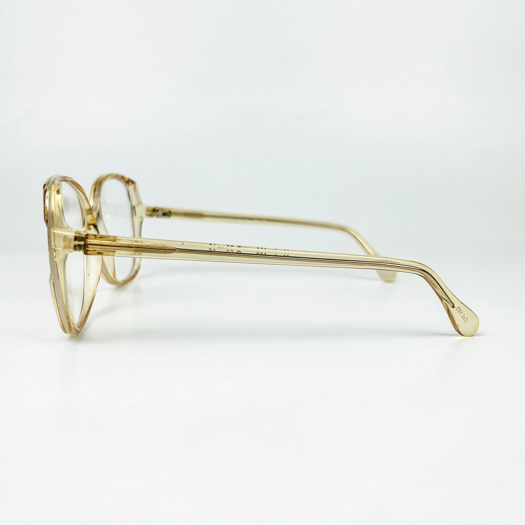 Mavi Işık Korumalı Vintage Gözlük – 70’ler Retro – Şeffaf Kemik Çerçeve