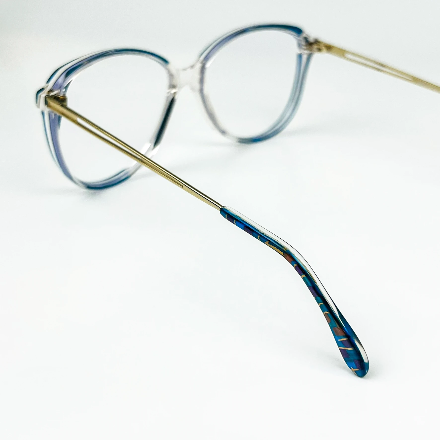 Mavi Işık Korumalı Vintage Gözlük – 70’ler Retro – Desenli Kemik Çerçeve