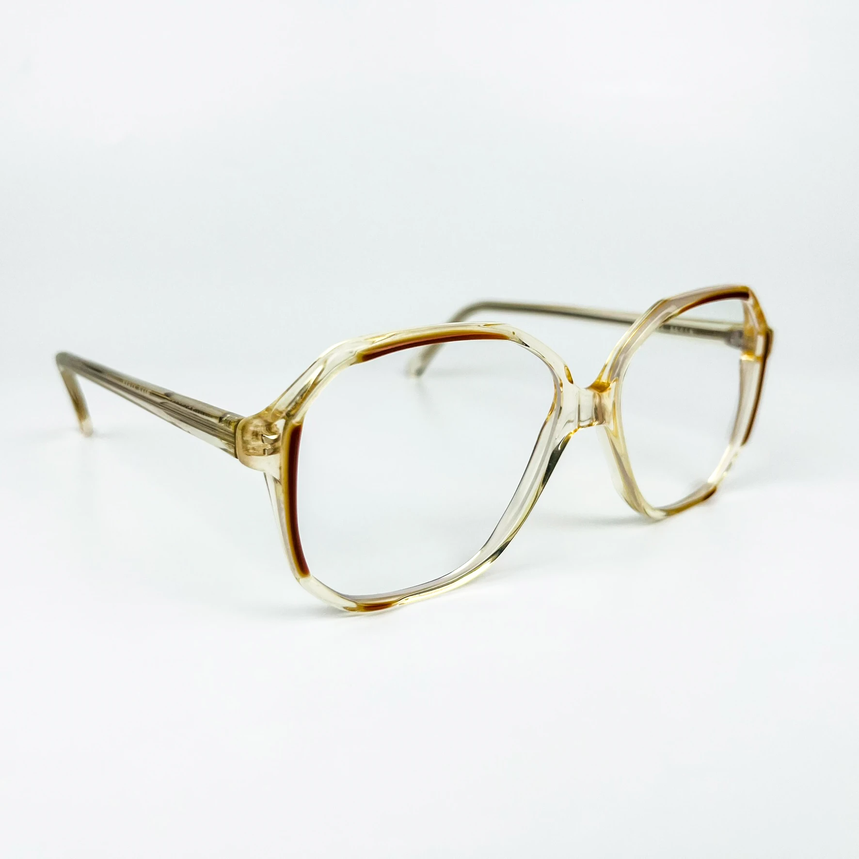 Mavi Işık Korumalı Vintage Gözlük – 70’ler Retro – Şeffaf Desenli Kemik Çerçeve