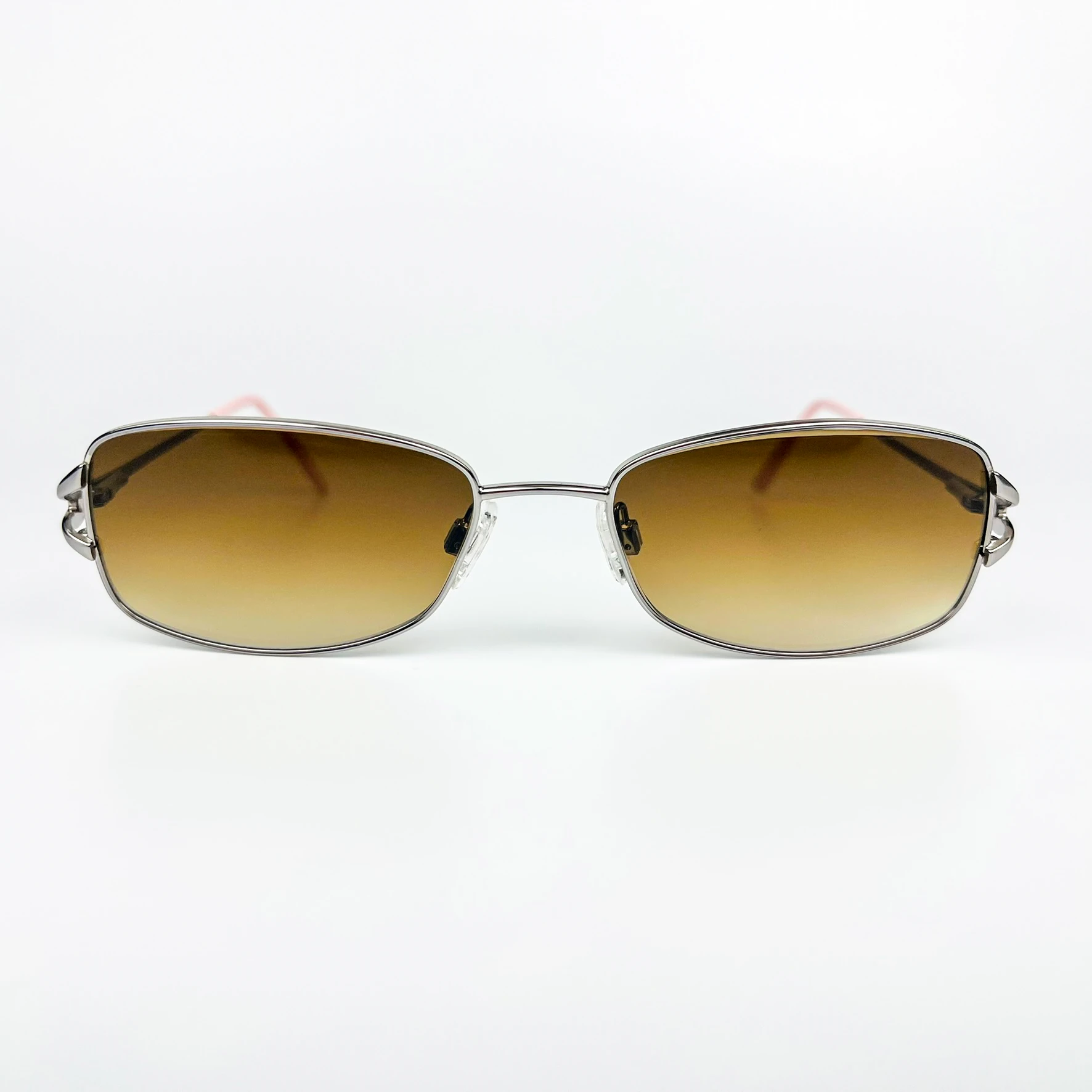 Vintage Güneş Gözlüğü – 90’lar Retro Gümüş Metal Çerçeve & Kahverengi Degrade Camlı Gözlük OSV712