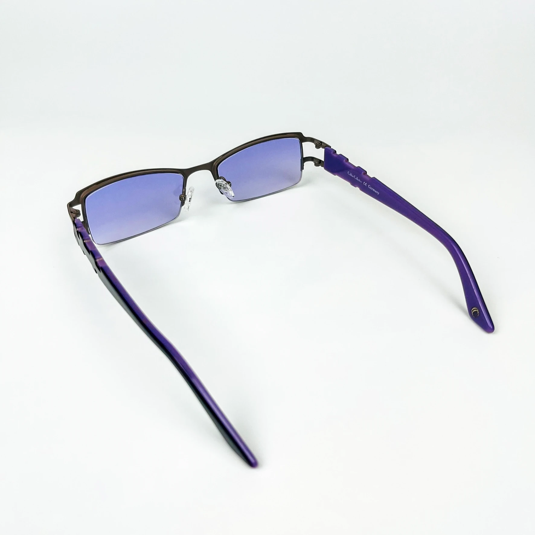 Vintage Güneş Gözlüğü – 2000’ler Retro – Metal Çerçeve, Mor Degrade Cam