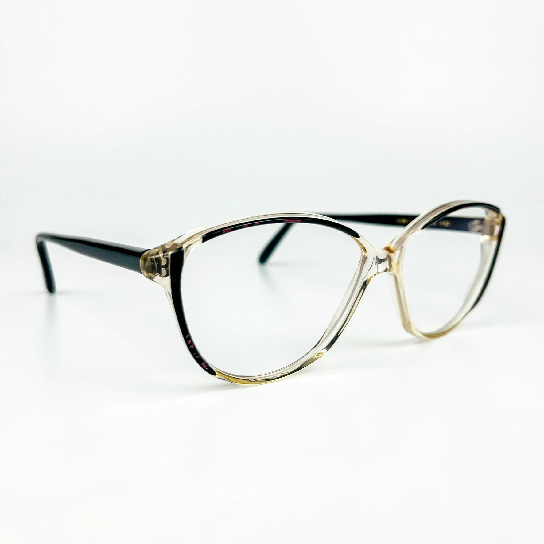 Mavi Işık Korumalı Vintage Gözlük – 70’ler Retro – Siyah Desenli Kemik Çerçeve