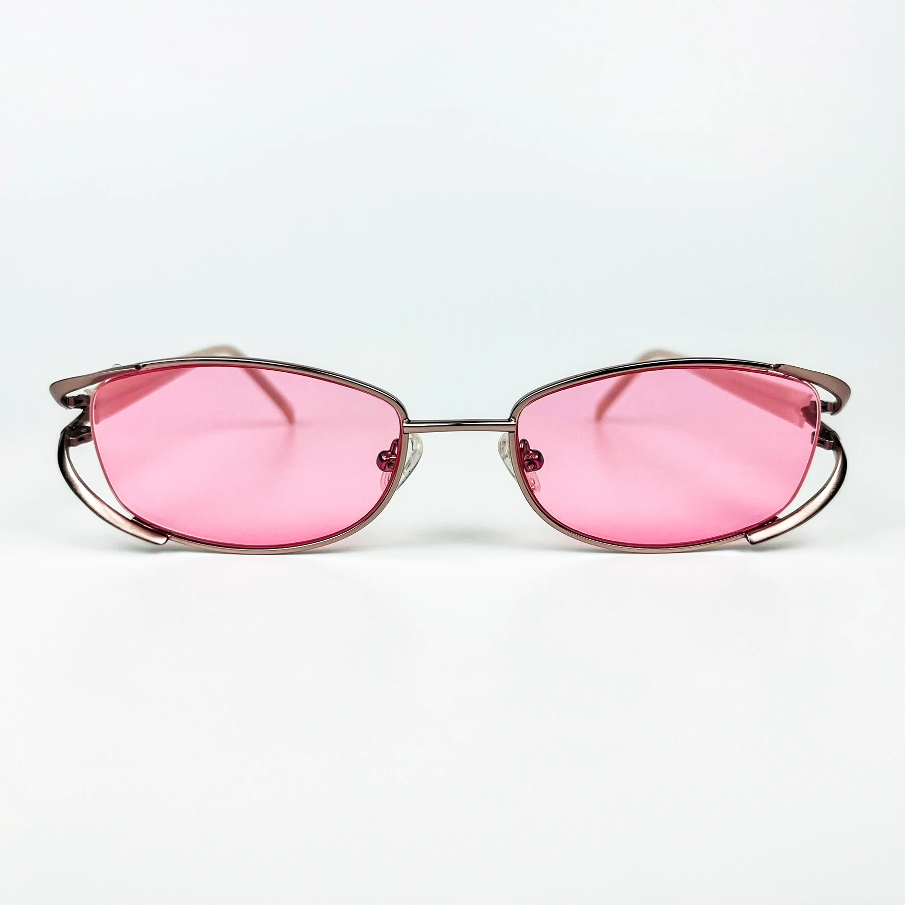 Vintage Güneş Gözlüğü – 90’lar Retro – Metal Pembe Çerçeve, Pembe Cam