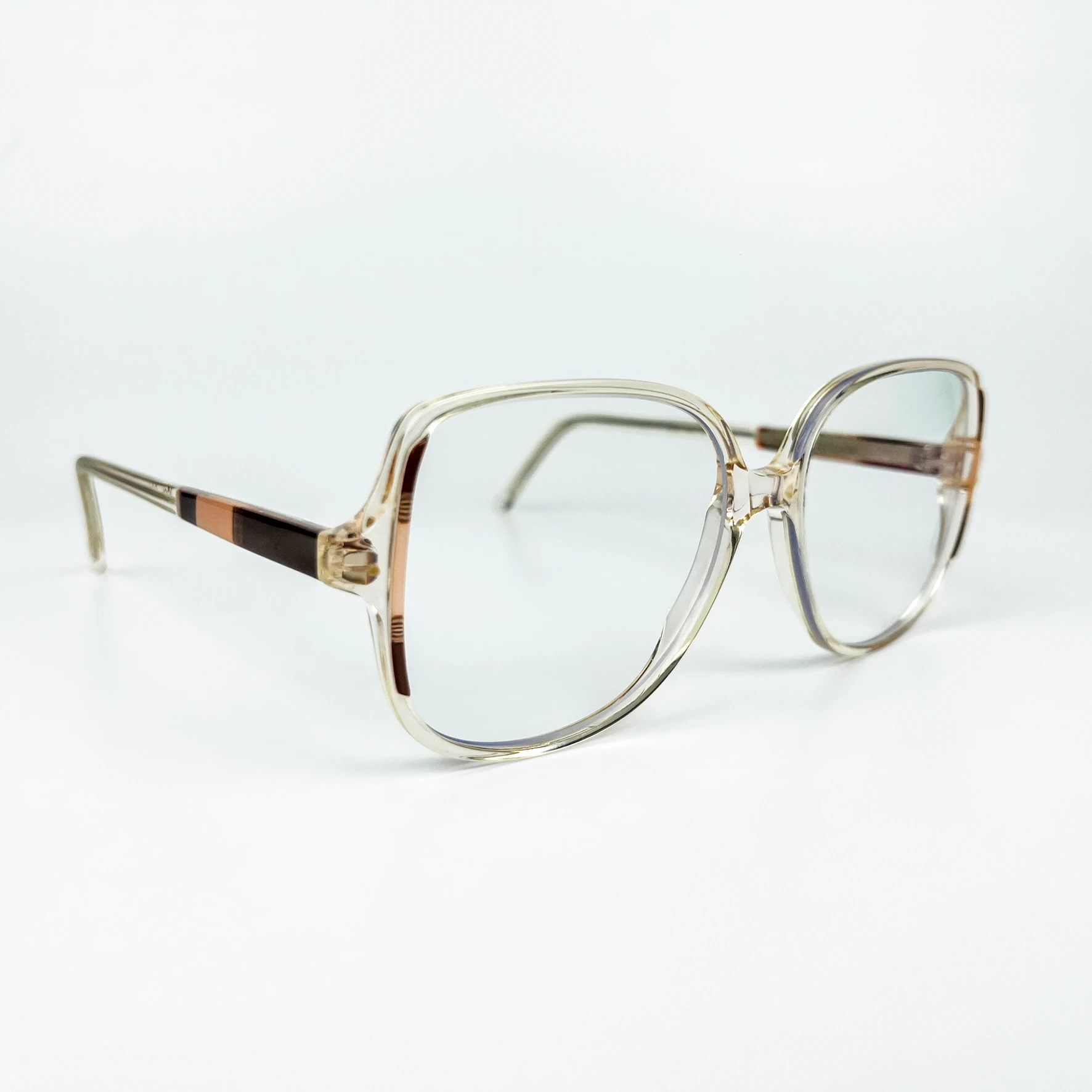 Mavi Işık Korumalı Vintage Gözlük – 70’ler Retro – Şeffaf Desenli Kemik Çerçeve