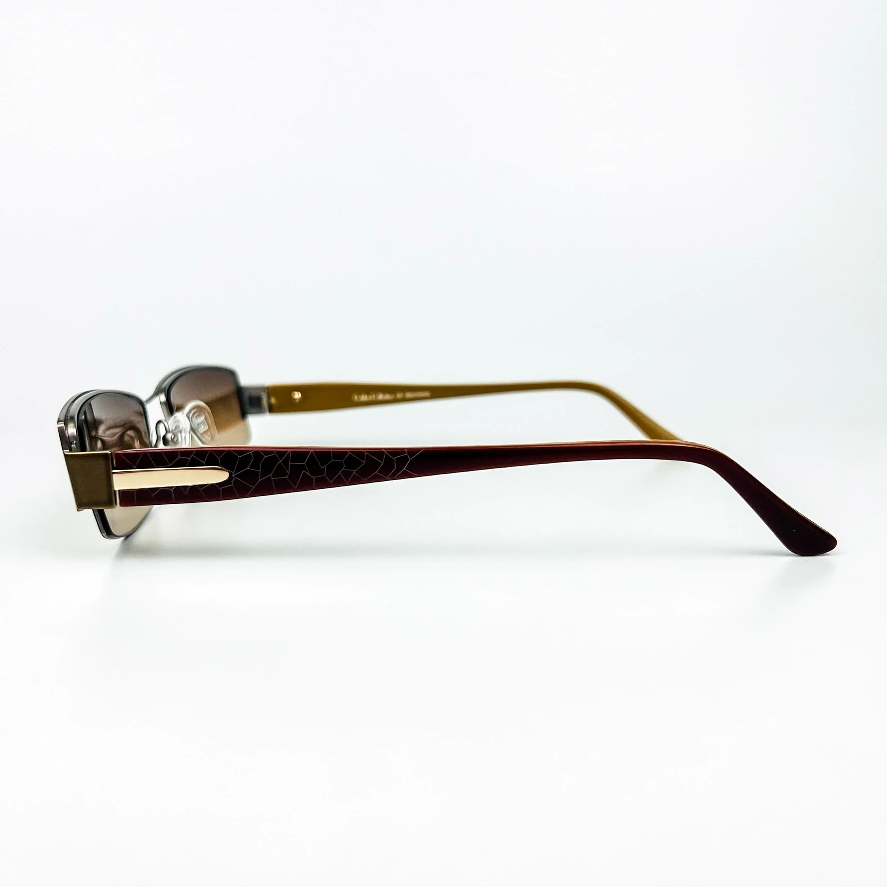 Vintage Güneş Gözlüğü – 2000’ler Retro – Metal Çerçeve, Kahverengi Degrade Cam