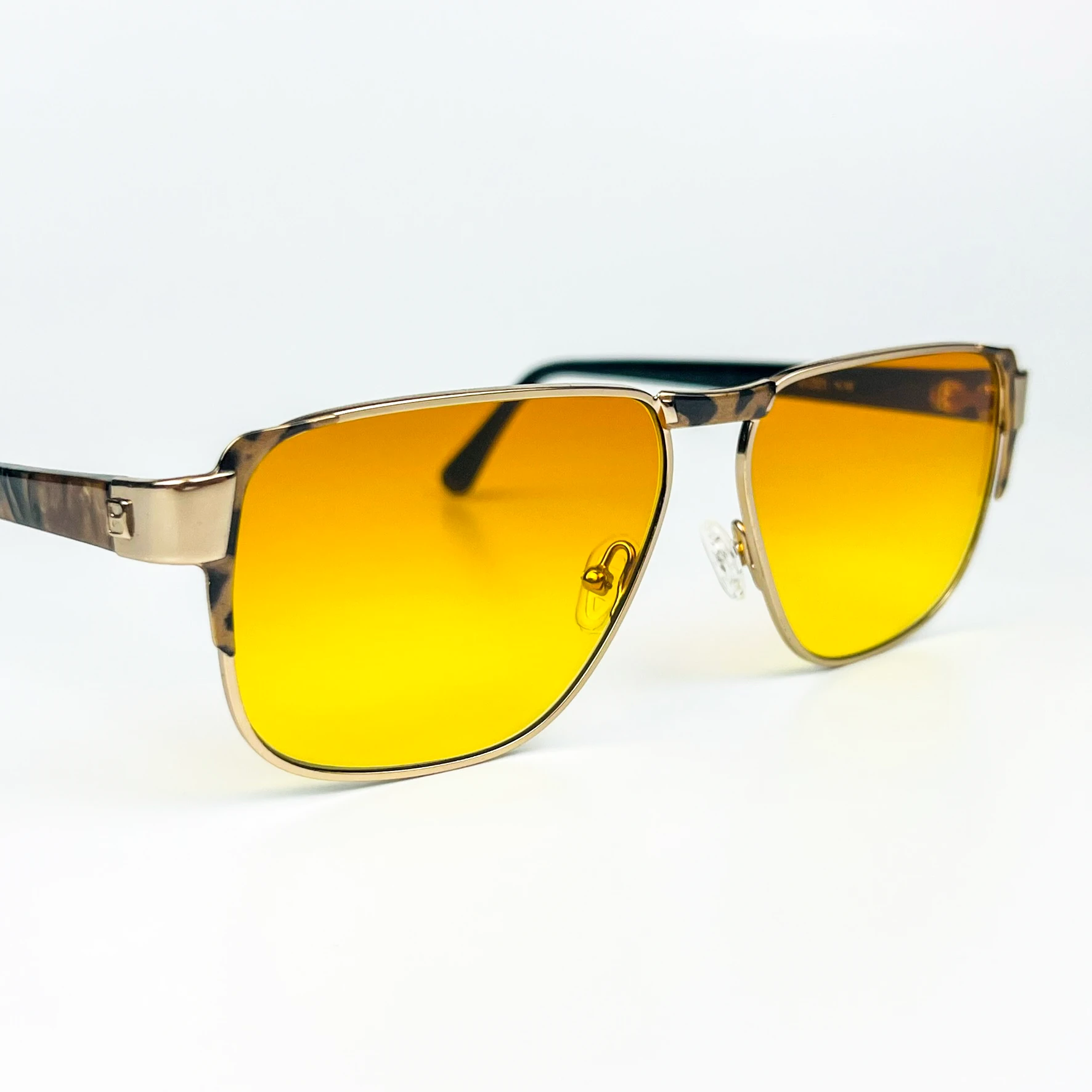 Vintage Güneş Gözlüğü – 80’ler Retro – Gold Metal Çerçeve, Turuncu Degrade Cam