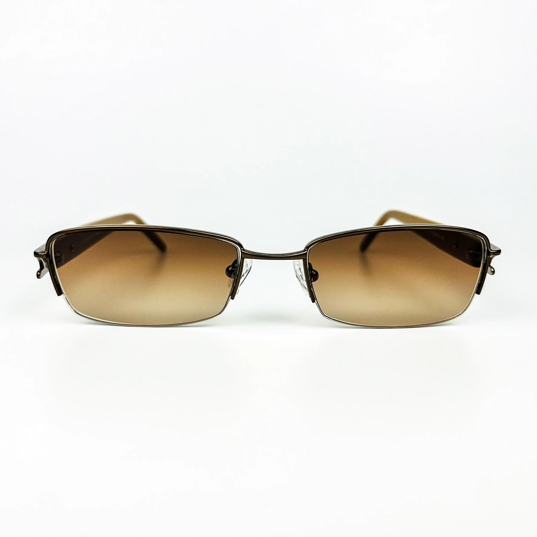 Vintage Güneş Gözlüğü – 2000’ler Retro – Metal Çerçeve, Kahverengi Degrade Cam